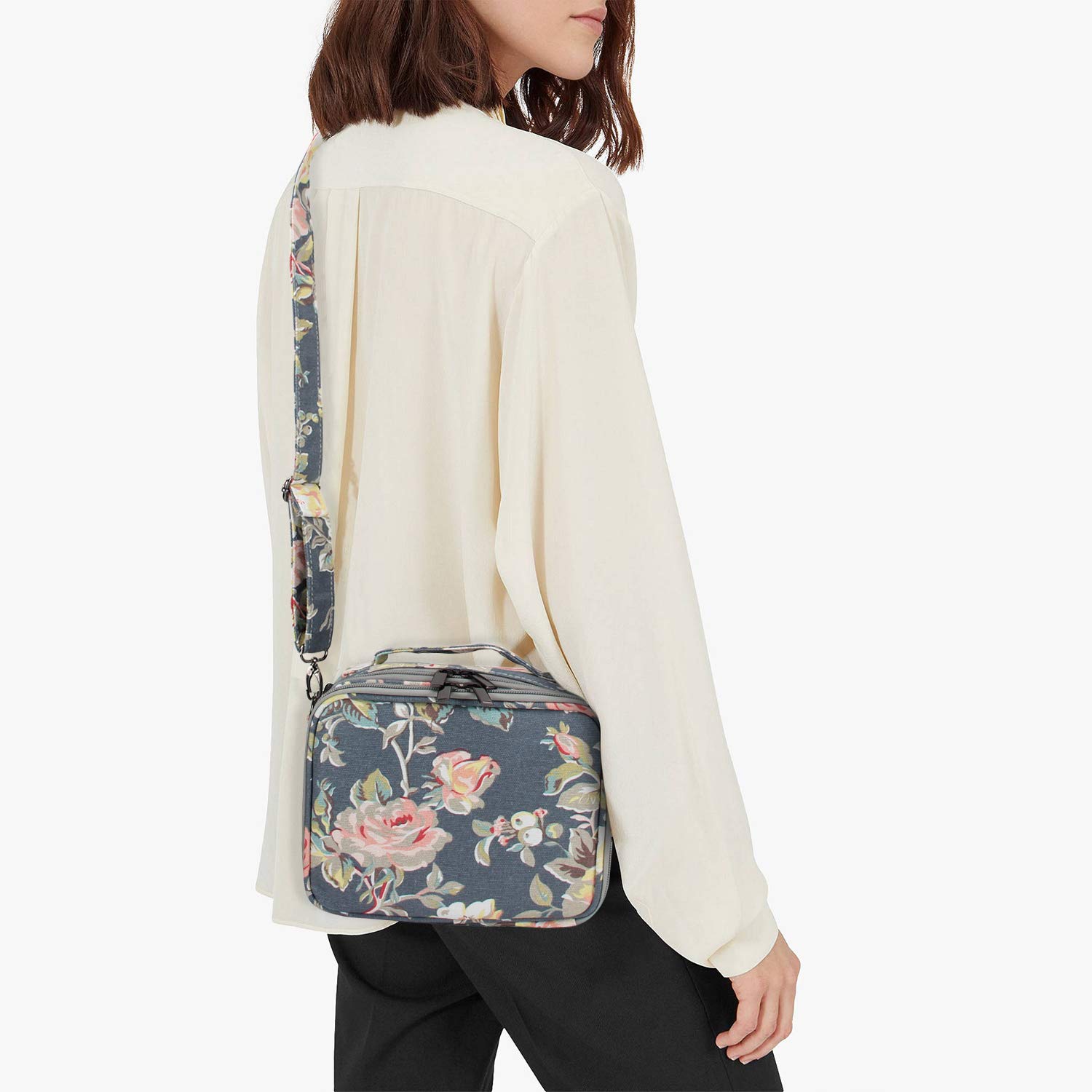 Teamoy Mini9 Instant Camera Case - Portable Bag for Fujifilm Instax Mini 9/10/11/12 Cameras & Accessories (Peony Design) - Perfect for Travel, Parties & Photo Walks