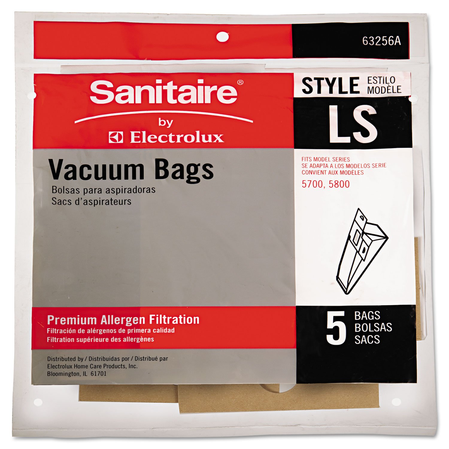 EUREKA 63256A10CT Commercial Upright Vacuum Cleaner Replacement Bags - Style LS (5/Pack, 10 PK/CT) - Durable Dust Bags for Office, Hotel & Commercial Cleaning