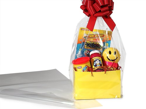 14x24 Inch Clear Cello Bags - 1.2 Mil Thick Plastic Gift Bags (200 Count Bulk Pack) for Party Favors, Bakery Packaging & Retail Display