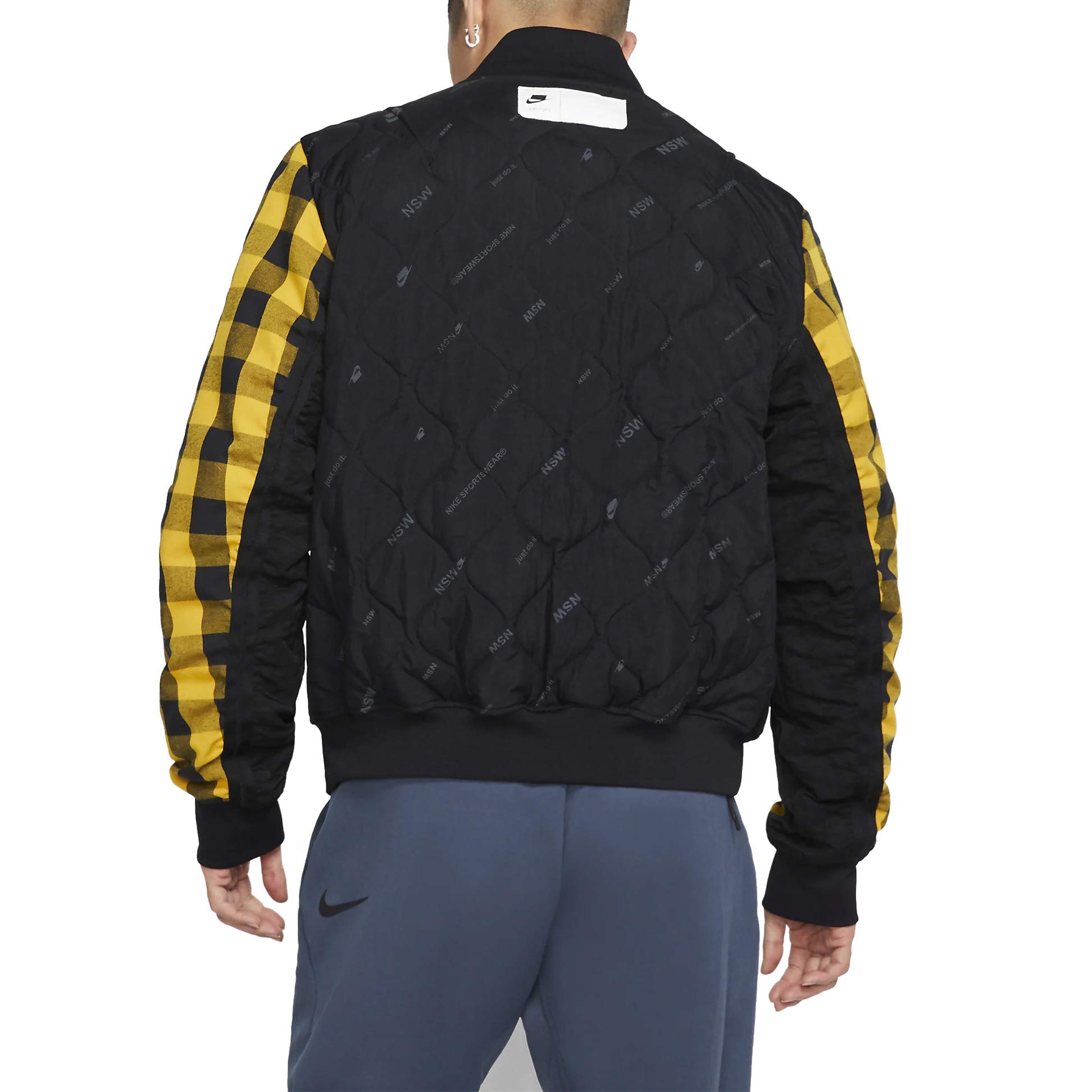 Nike Men's NSW NSP SYN Fill Bomber Jacket - Lightweight Warm Winter Coat, Windproof Puffer Jacket for Outdoor Sports, Travel & Casual Wear (BV4532-010)
