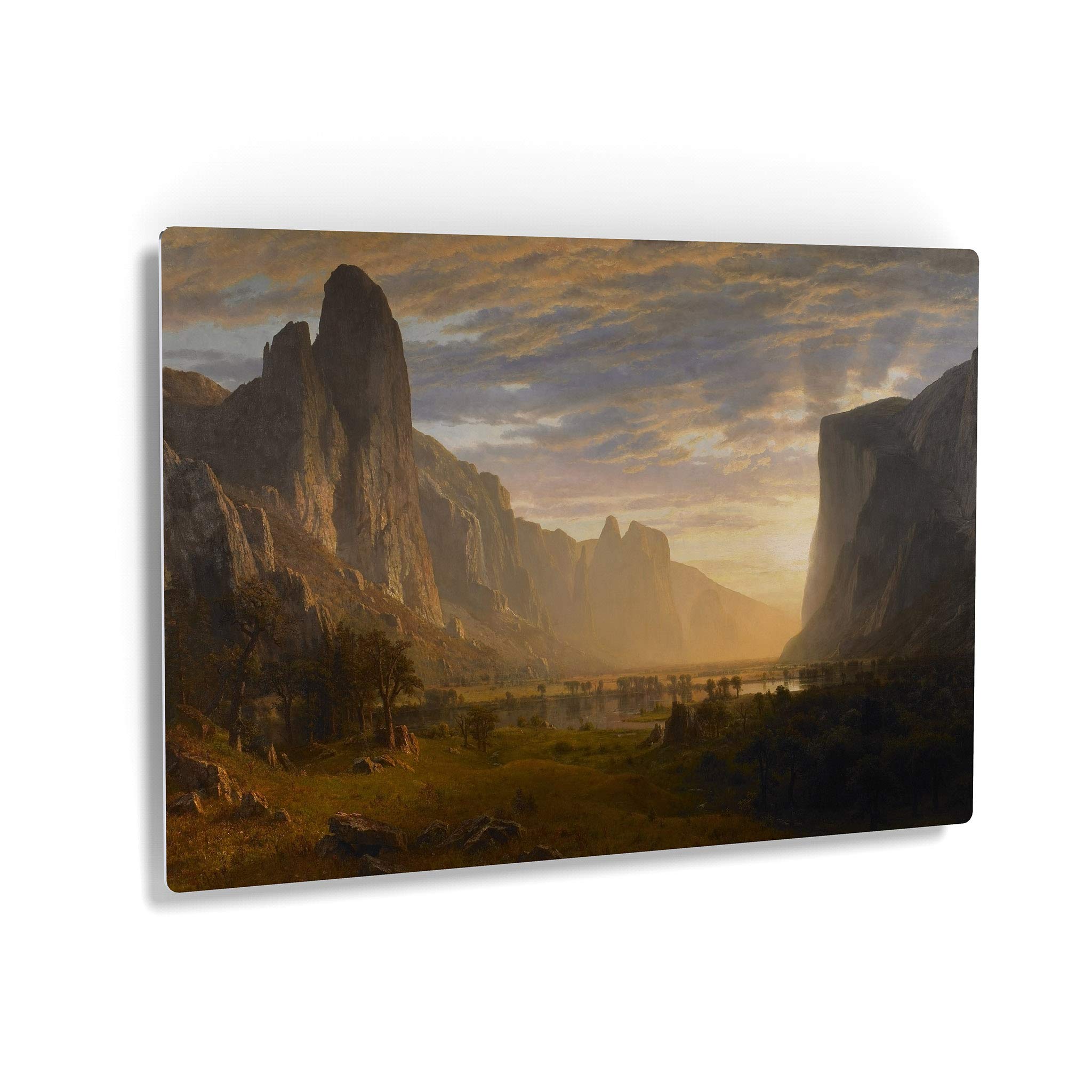 Albert Bierstadt Yosemite Valley Classic Art Metal Wall Print - Famous Oil Painting Reproduction Home Decor (30x40 Inches) | Ready to Hang | Made in USA | Perfect for Living Room, Bedroom & Office Wall Art