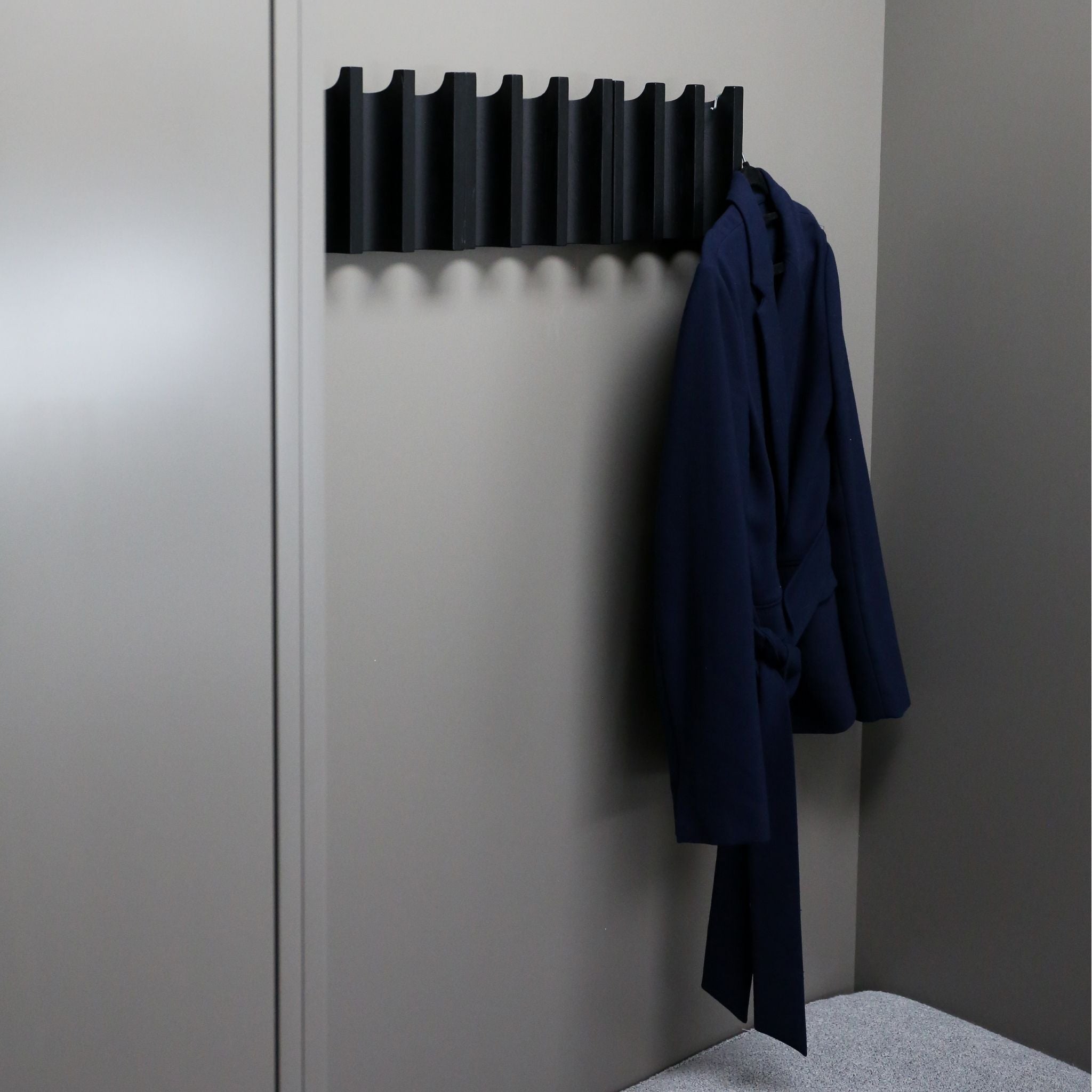 KRISTINA DAM STUDIO Modern Black Column Coat Rack - Stylish Entryway Organizer for Hats, Jackets & Accessories | Perfect for Hallway, Bedroom or Office Decor