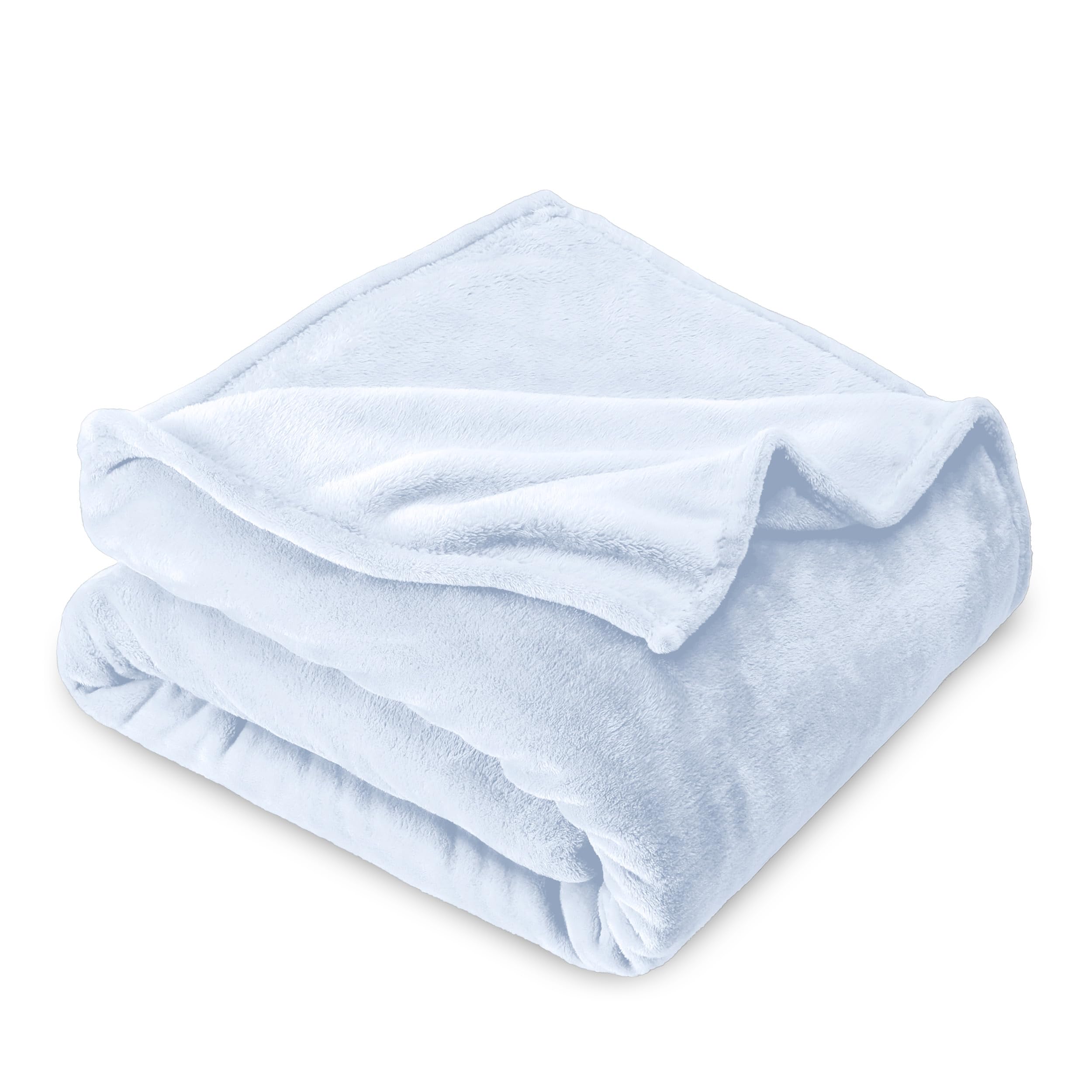 Bare Home Fleece Microplush Blanket - King Size Ultra Soft & Warm Lightweight Throw Blanket for Bed, Sofa, Couch - Perfect for Movie Nights, Camping, Travel & Home Decor (Blue Mist) - Cozy Comfort for All Seasons