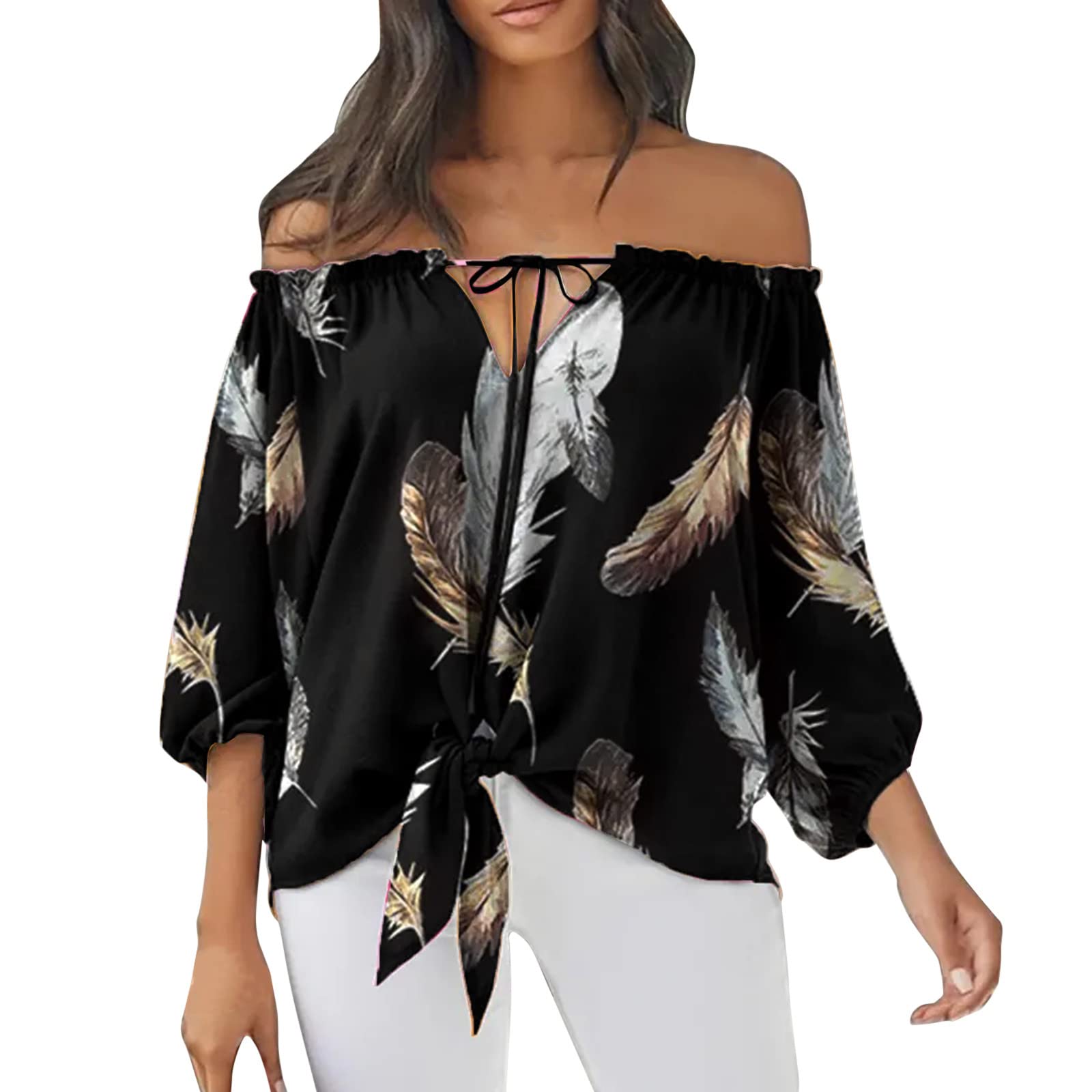 Women's Floral Print Off Shoulder Casual Shirt - Button Front Cotton Tee for Summer | Perfect for Beach Outings, Picnics, and Everyday Wear