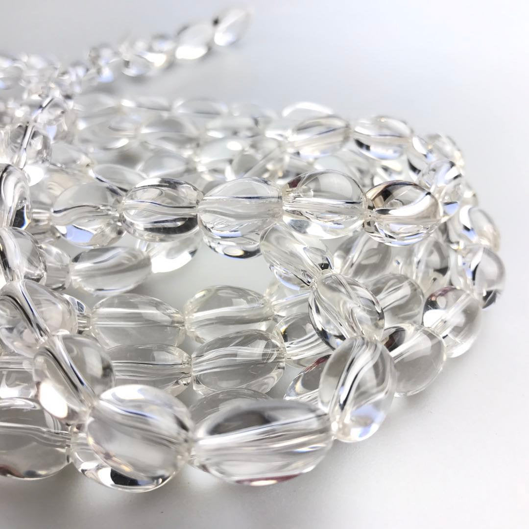 Natural Clear Quartz Irregular Oval Smooth Beads - 10x15mm Size, 15.5 Inch Strand - Perfect for Jewelry Making, Meditation, and Healing Crystal Bracelets