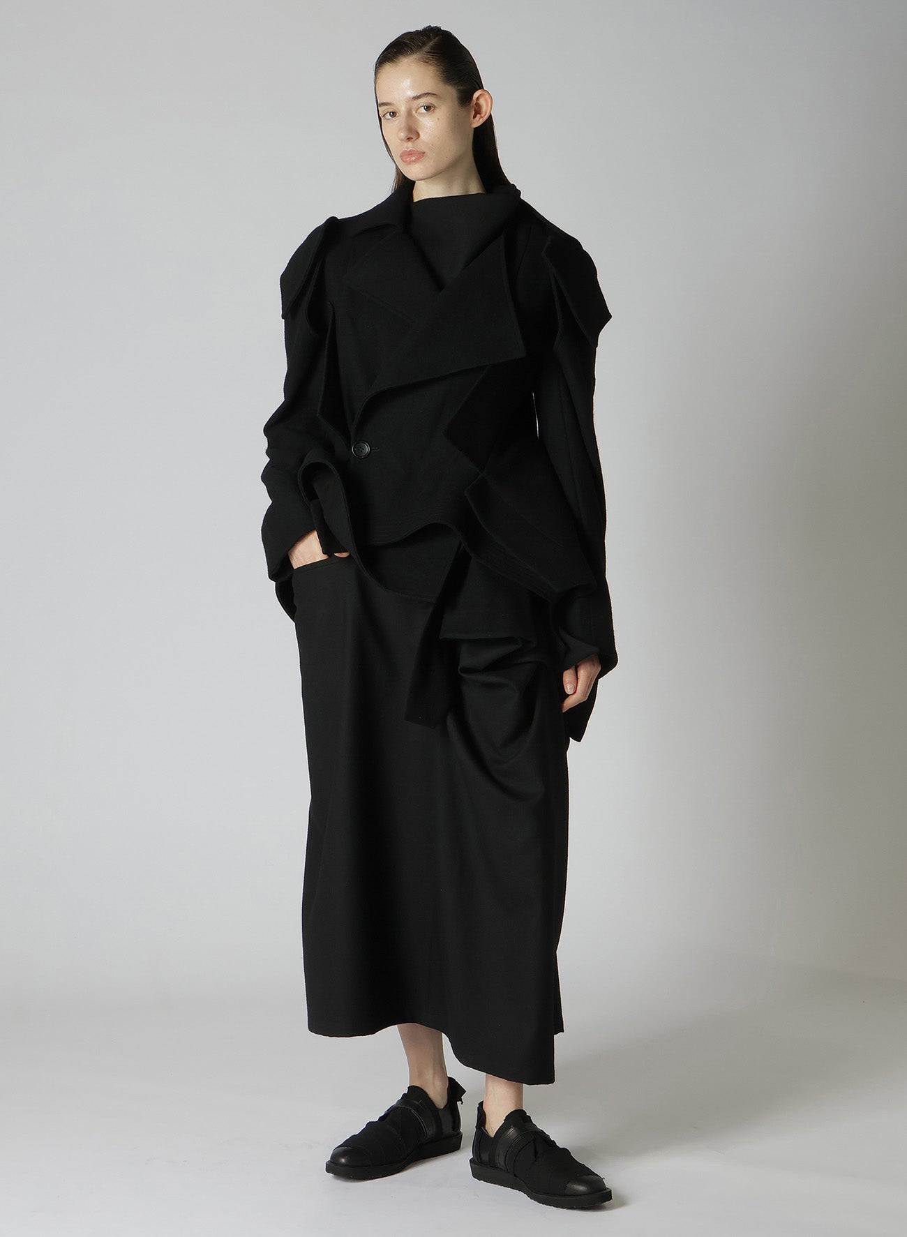 1/16 Flannel 3D Sleeve Asymmetry Coat for Women - Trendy Winter Outerwear for Casual & Office Wear