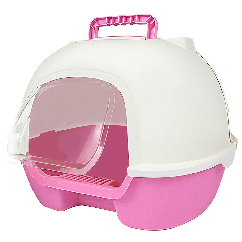 Enclosed Cat Litter Box with Double Doors - Large Space Kitty Toilet for Indoor Cats - Odor Control Pet Supplies in Coffee Color - Perfect for Small Apartments & Multi-Cat Homes