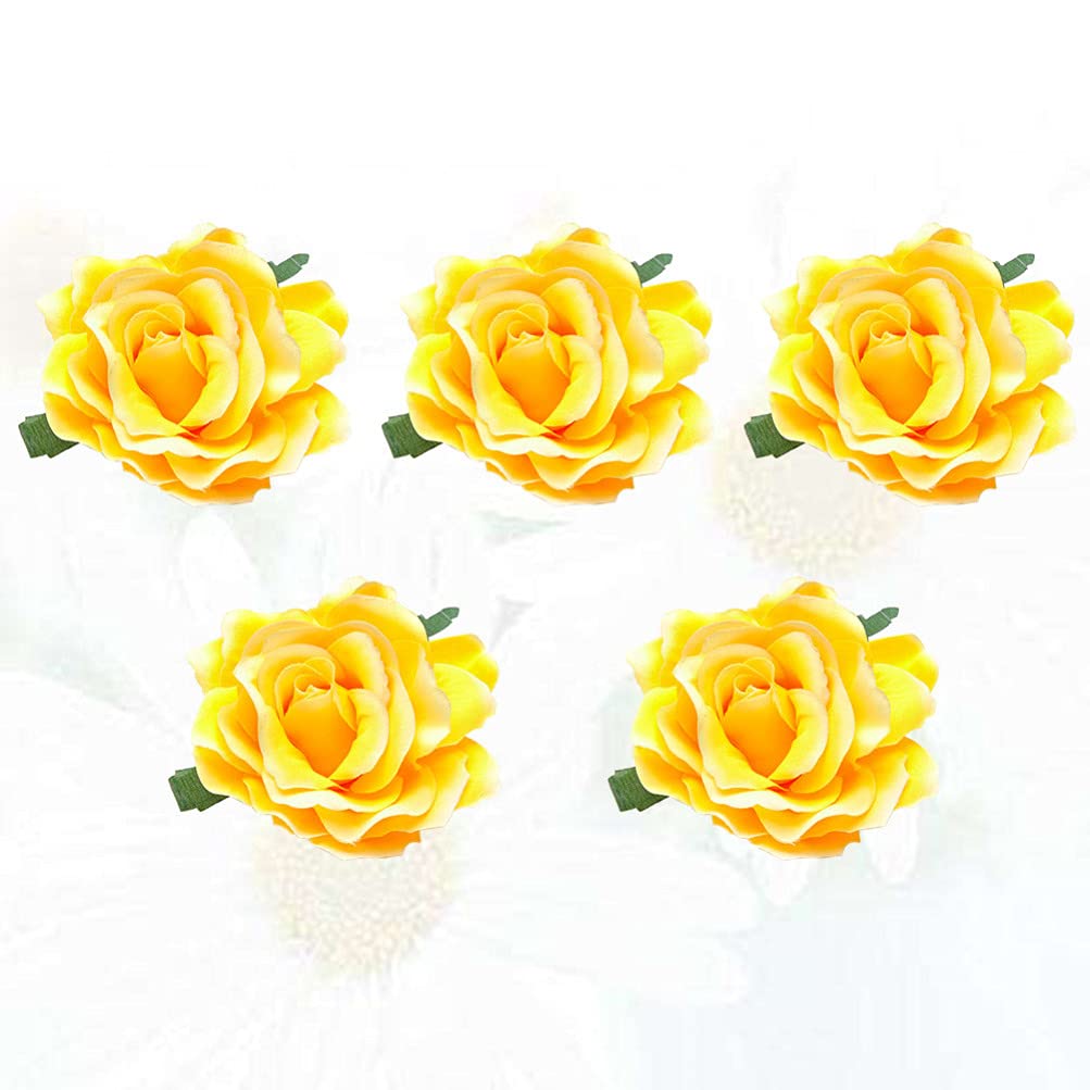 5pcs Bohemian Rose Hair Clips for Women - Red Flower Hair Pins, Floral Hair Accessories for Girls, Perfect for Weddings, Parties & Everyday Styling
