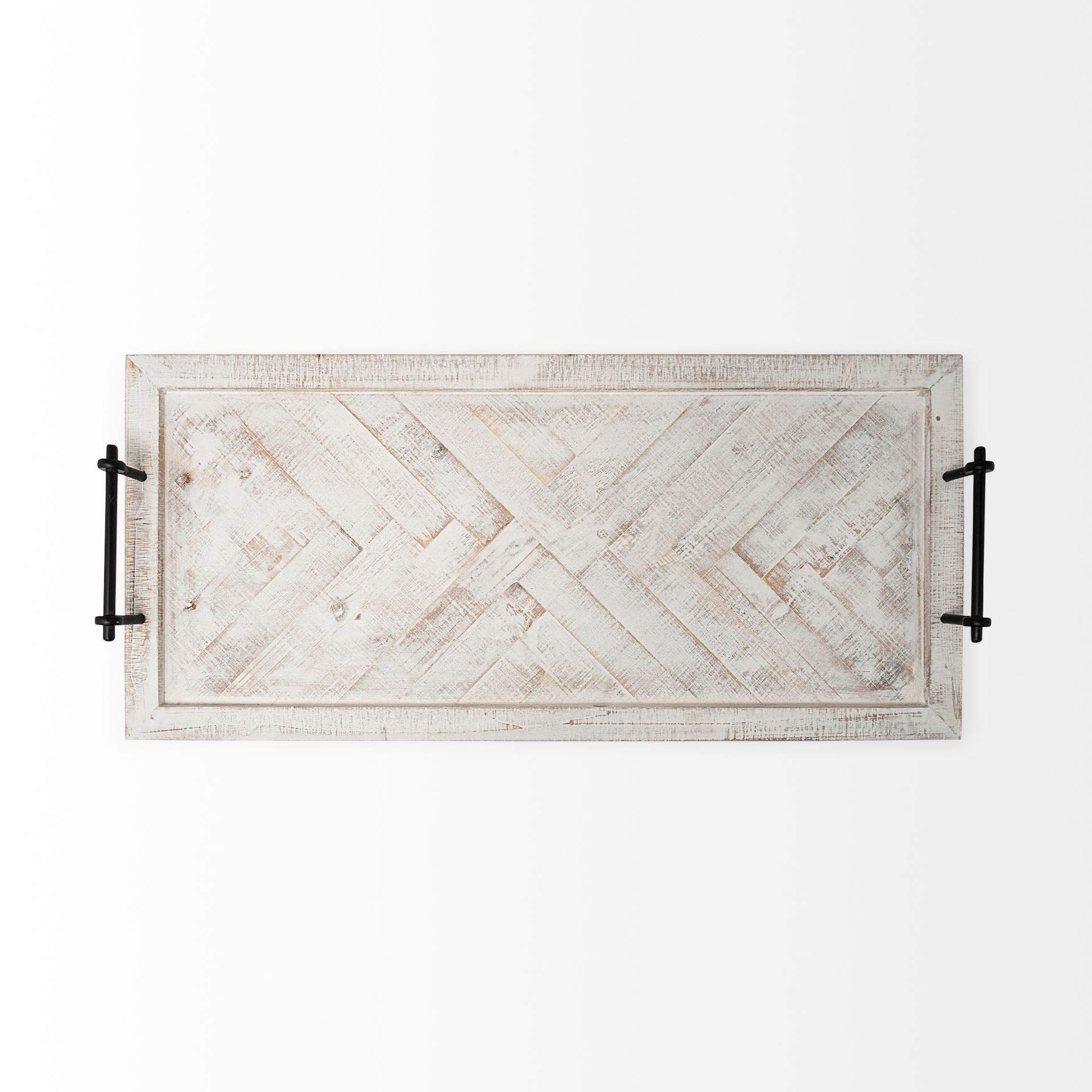 White Mercana Alfred Tray - Elegant Serving Tray for Dining & Decor