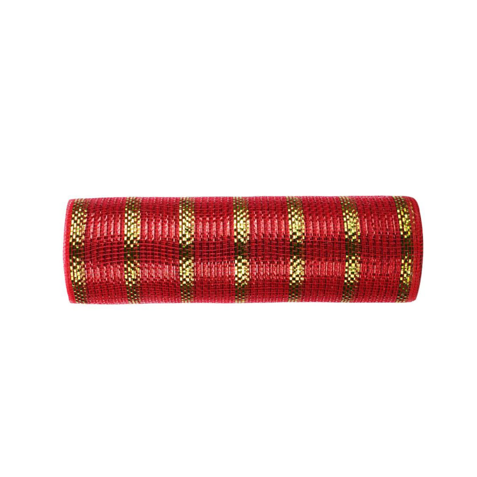 10 Yards 10.24 Inch Metallic Foil Mesh Ribbon for Christmas Wreaths, Swags, Bows, Gift Wrapping & Home Decor - Perfect for Holiday Crafts, Party Decorations and DIY Projects