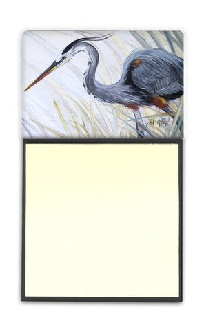 Blue Heron Frog Hunting Sticky Note Holder - Unique Office Desk Organizer for Notes, Memos & Reminders - Perfect for Home, Office & School Use