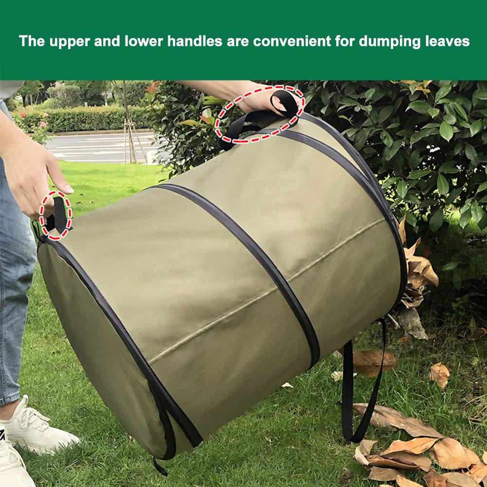 10 Gallon Collapsible Gardening Bag - Portable Pop-Up Outdoor Trash Can with Release Buckle for Leaves & Yard Waste | Perfect for Gardening, Camping & Home Use