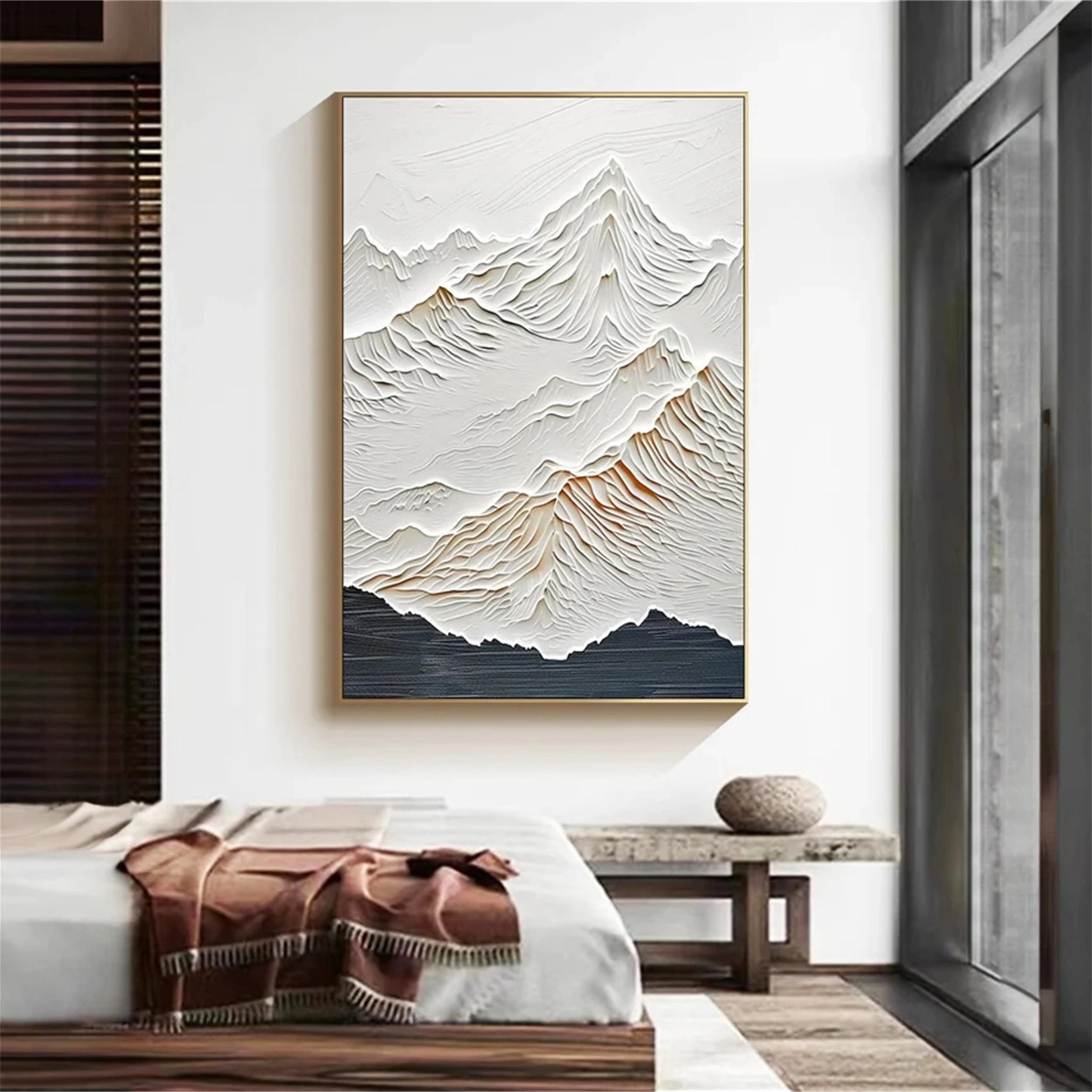 Minimalist Textured Plaster Art Painting - Abstract Wall Decor for Living Room & Bedroom | #MM159