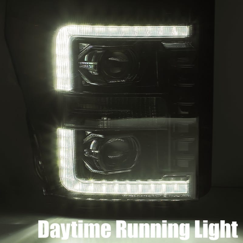 11-16 Ford Super Duty LUXX Series LED Projector Headlights - Alpha Black | High-Performance Lighting for Off-Road & Night Driving