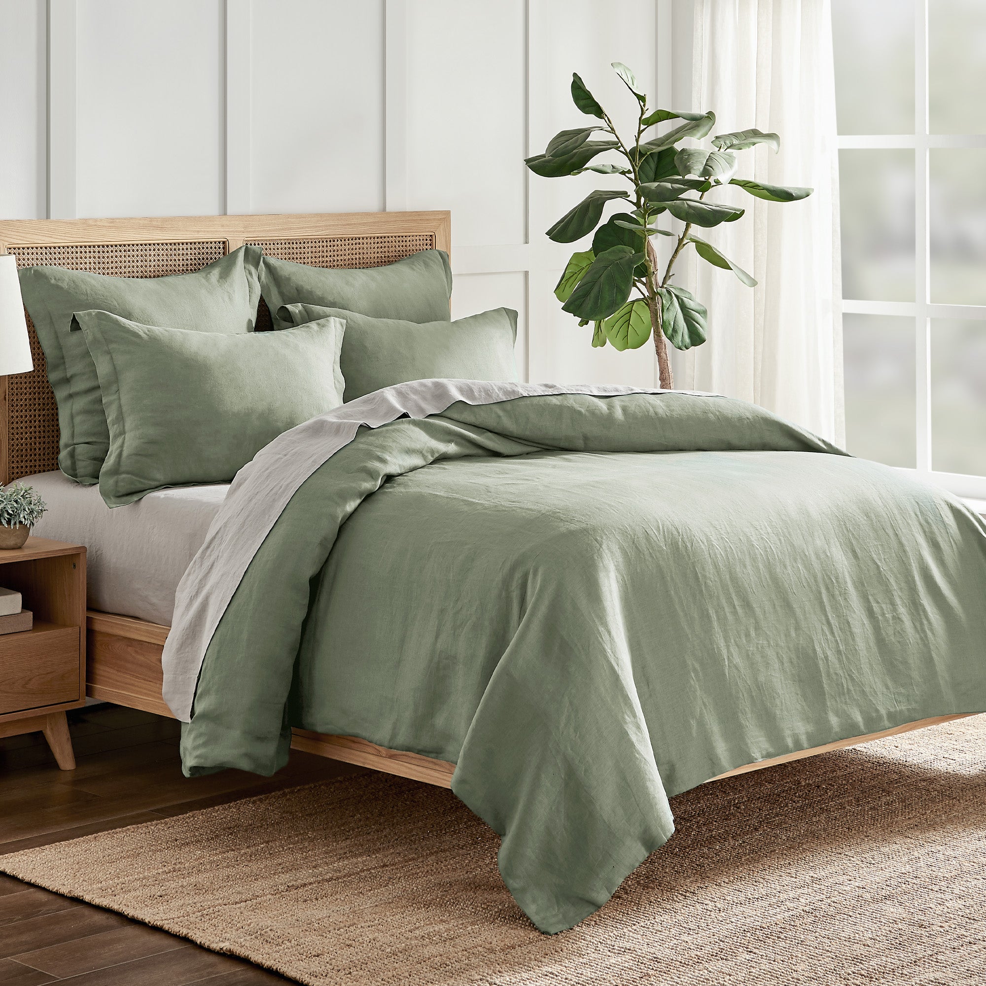 Premium Washed Linen Duvet Cover Set - Breathable & Soft 100% Natural Flax Fabric - Queen Size Bedding for Summer & All Seasons - Perfect for Cozy Bedrooms, Guest Rooms & Vacation Homes