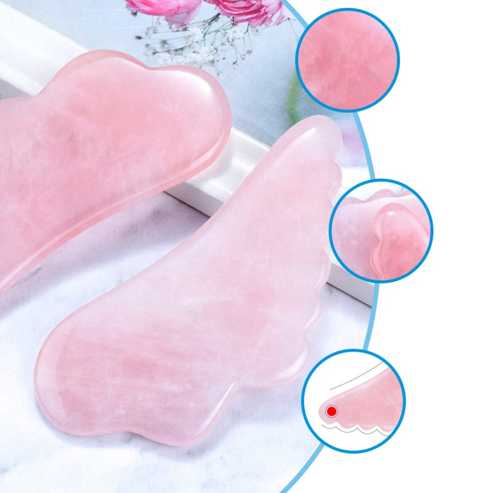 Natural Rose Quartz Gua Sha Scraping Board - Crystal Facial Massage Tool for Glowing Skin, Lymphatic Drainage & Relaxation | Spa, Home Self-Care & Beauty Routine Essential