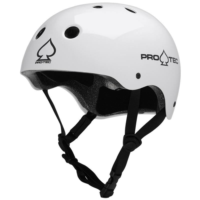 Protec Classic Certified Skateboard Helmet - Gloss White - Protective Gear for Skateboarding, Cycling & Scooters - Safety Certified for Kids & Adults