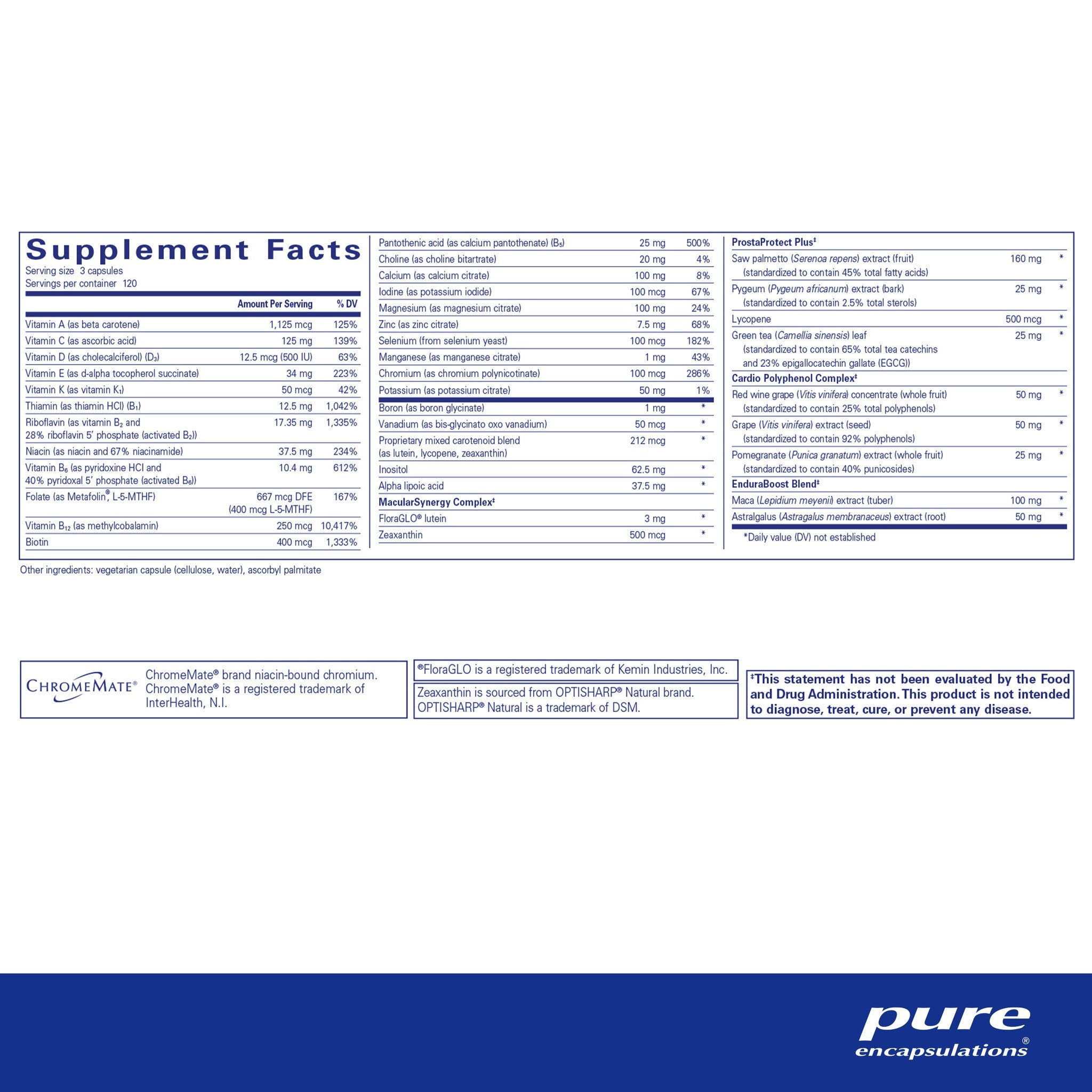Pure Encapsulations Men's Multivitamin - Premium Daily Supplement for Men's Health & Vitality - Supports Energy, Immunity & Prostate Health - Ideal for Active Lifestyles & Fitness Enthusiasts