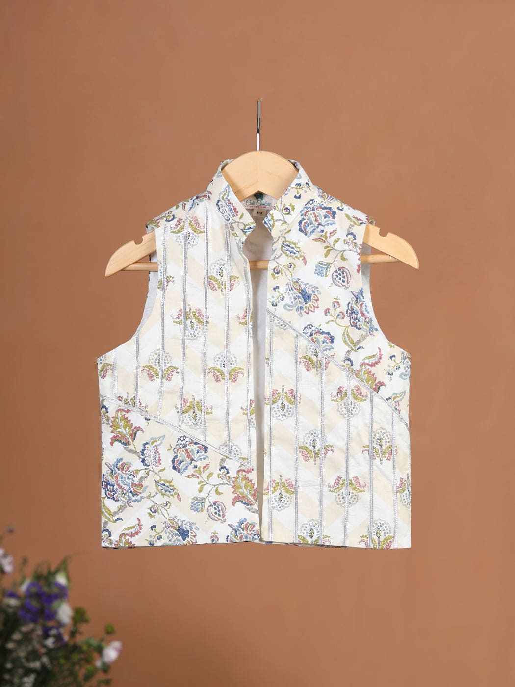 Pre Order Boys 3 Piece Bundi Set - Beige Cotton Ethnic Outfit for Festivals & Special Occasions