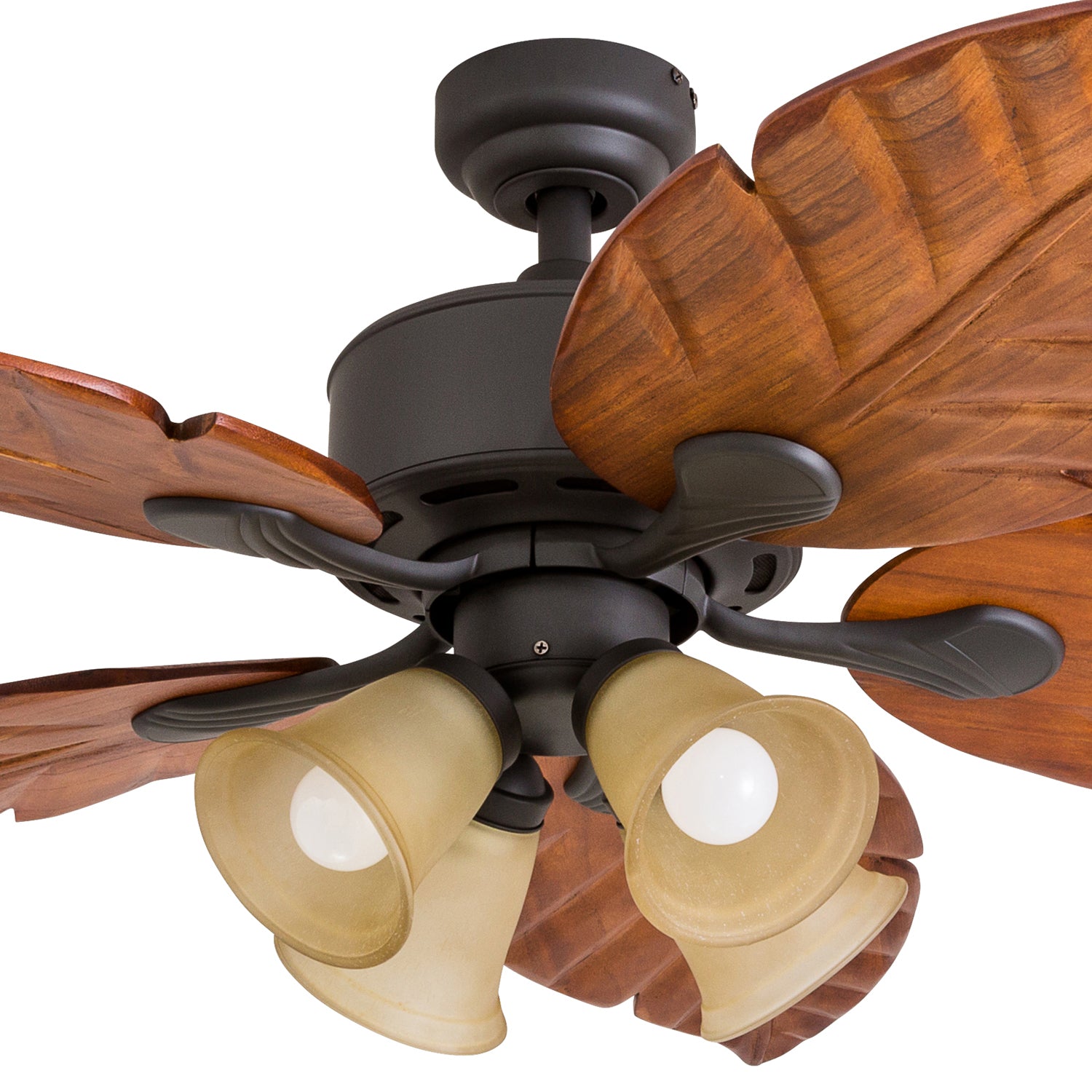 52 Inch Bronze Ceiling Fan with Remote Control - Modern Indoor Cooling Fan for Living Room, Bedroom, and Office