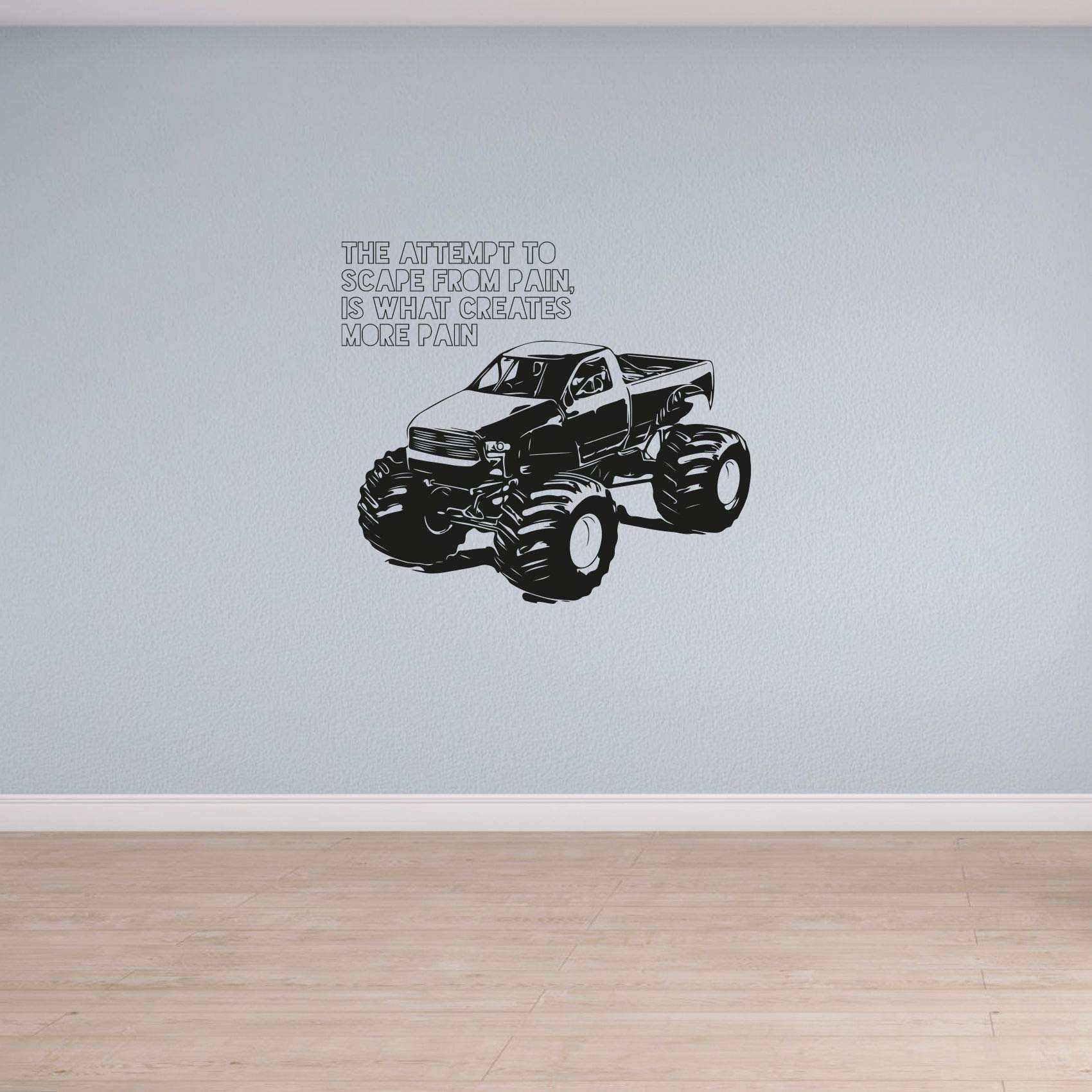 Monster Truck Wall Decal - 30x30 Inch Vinyl Sticker for Kids Room, Nursery & Home Decor - Fun Art Quote for Boys & Girls - Perfect for Bedroom, Kindergarten & Playroom
