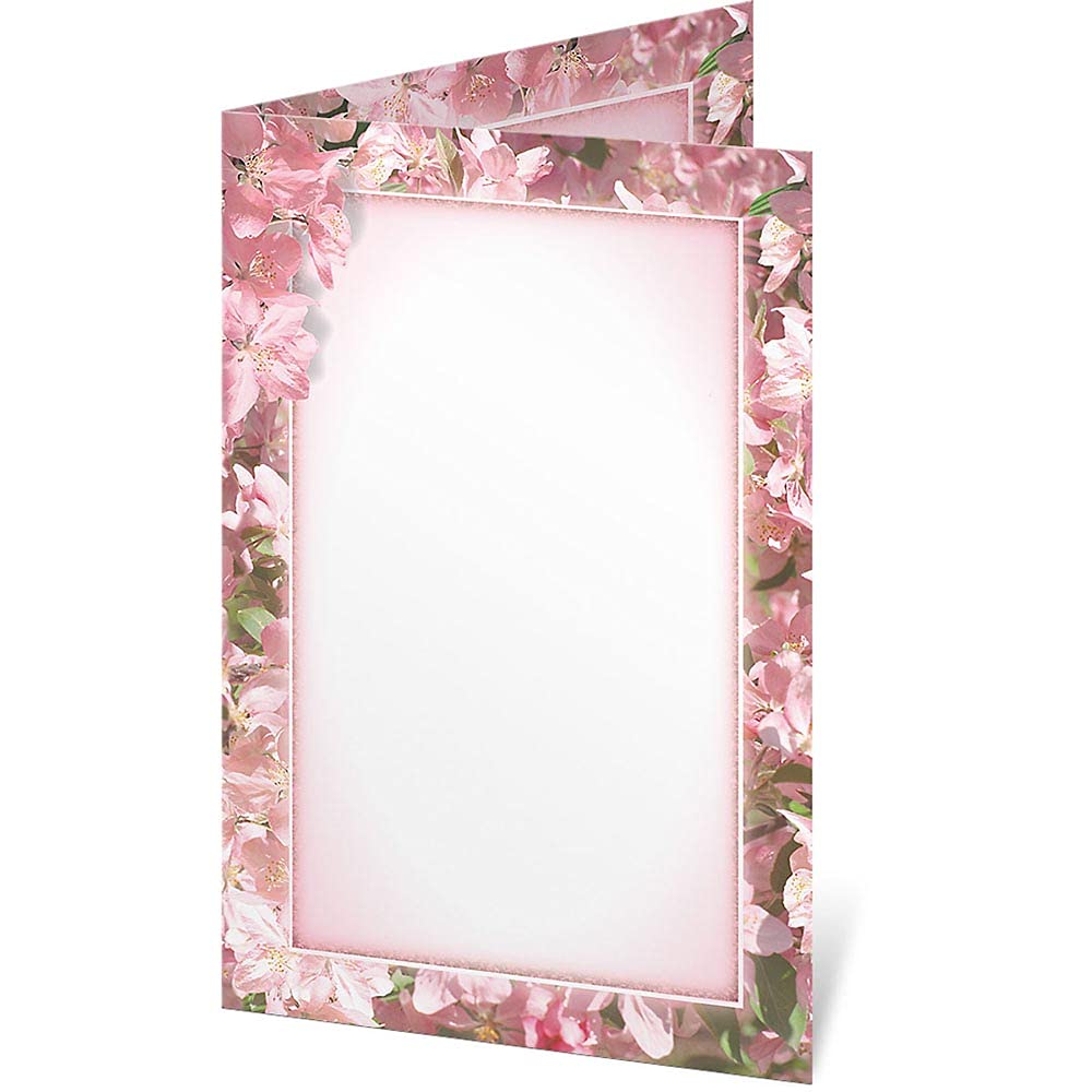 PaperDirect Apple Blossoms Programs Stationery - Set of 100 Sheets for Wedding Invitations, Baby Showers & Special Events
