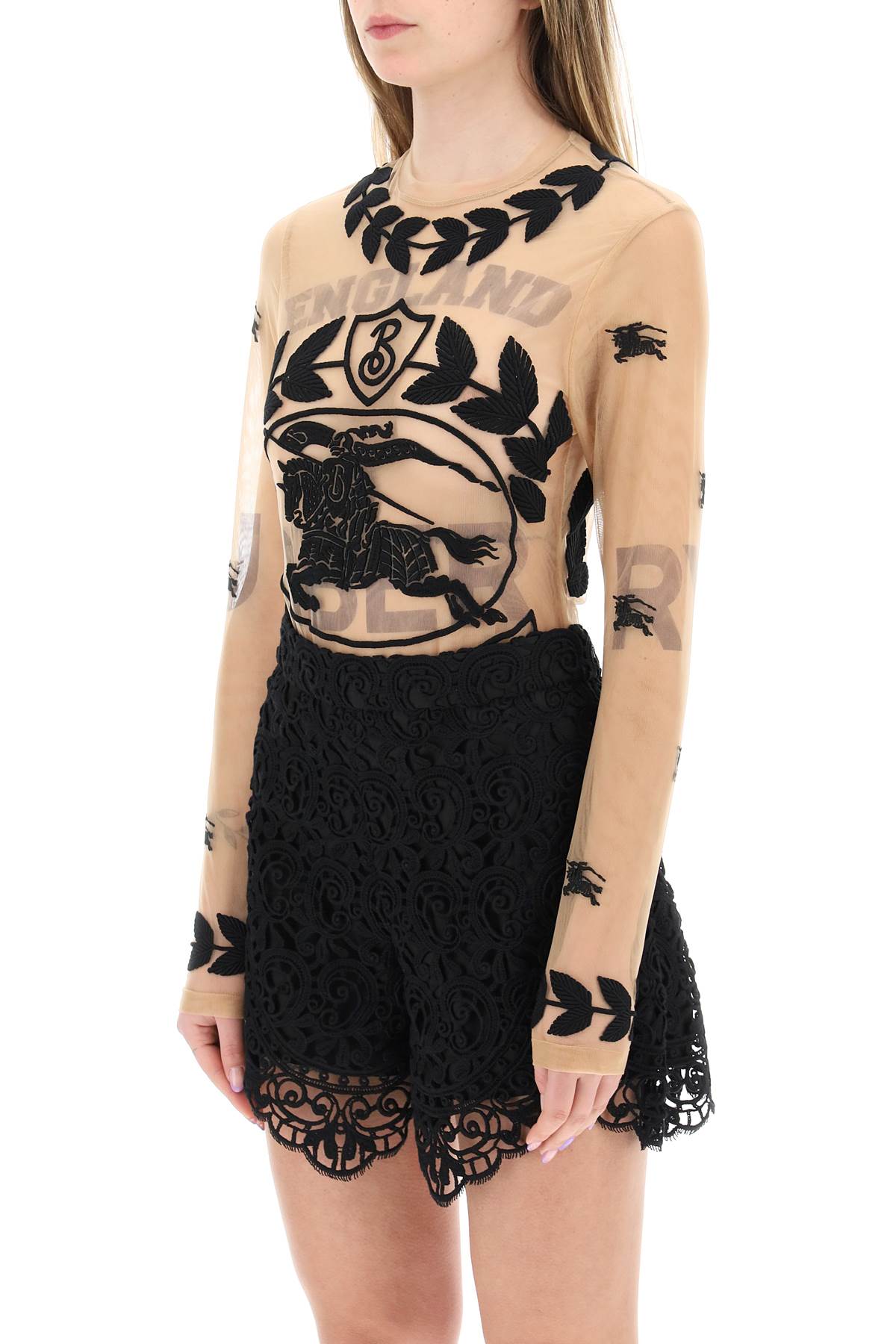 Burberry Stretch Tulle Bodysuit for Women - Elegant Lingerie & Layering Piece for Evening Wear & Special Occasions