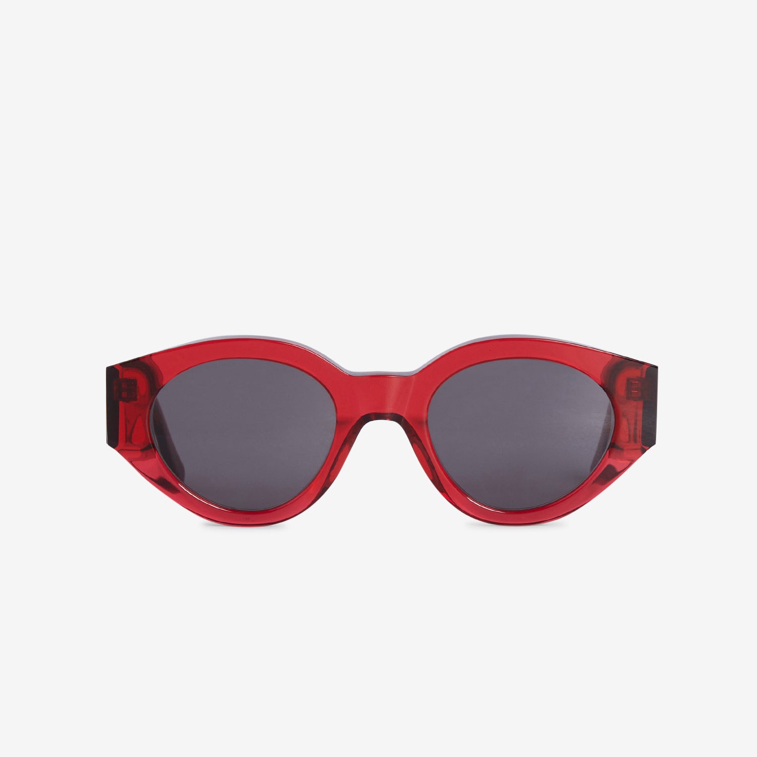 Polly Red & Grey Solid Lens Sunglasses - UV Protection, Polarized, Unisex Fashion Eyewear for Outdoor Activities, Driving, and Beach Vacations