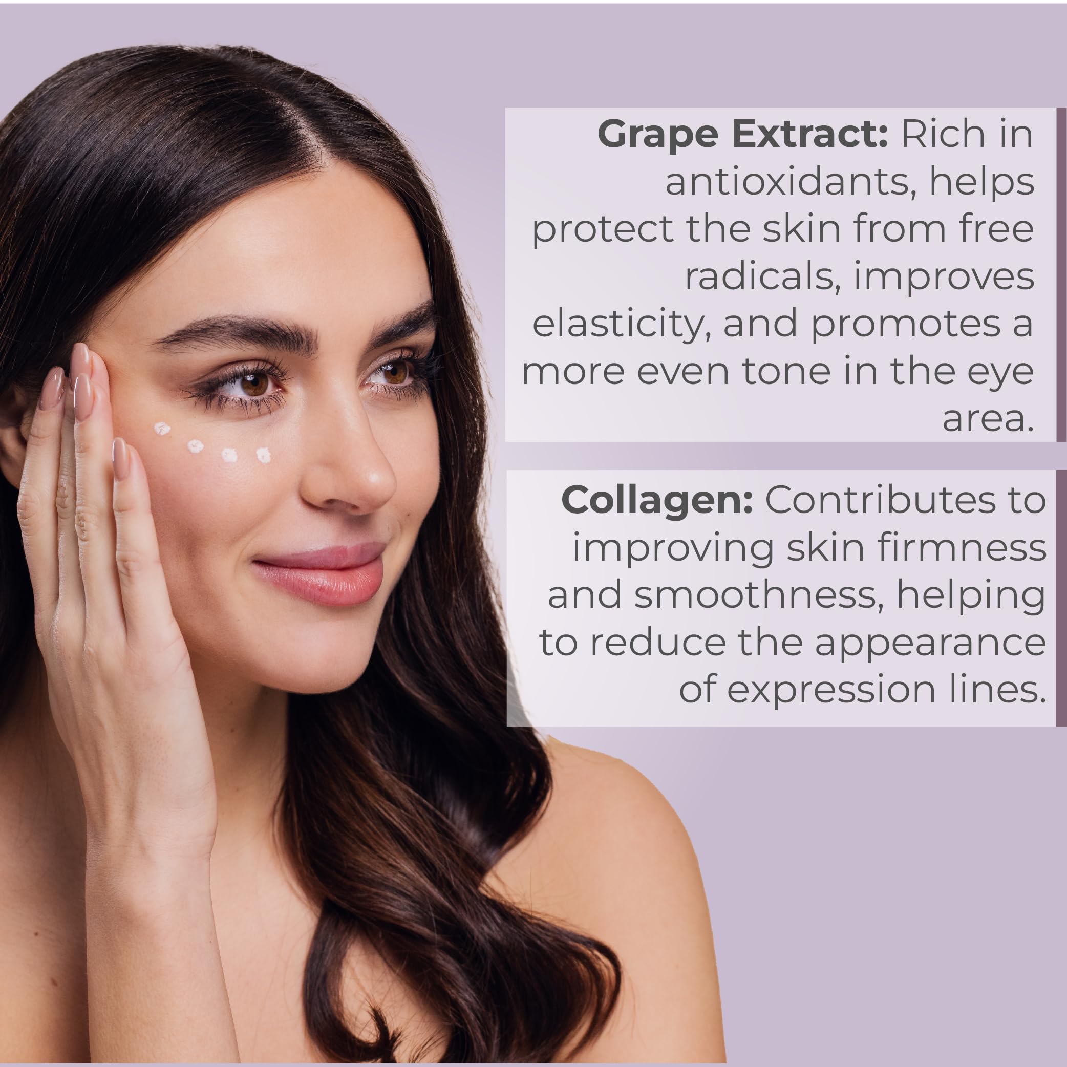 Eye Contour Gel for Puffiness & Dark Circles - Grape Extract & Collagen Infused - 1.0 FL.OZ (30g) Paraben-Free - Perfect for Morning Routine & Night Care