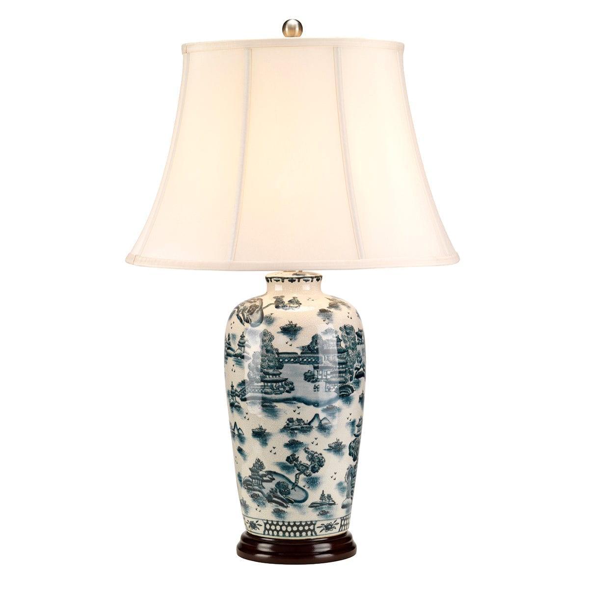 Blue Traditional 1 Light Ceramic Table Lamp by Elstead Lighting - Perfect for Bedroom, Living Room & Office Decor