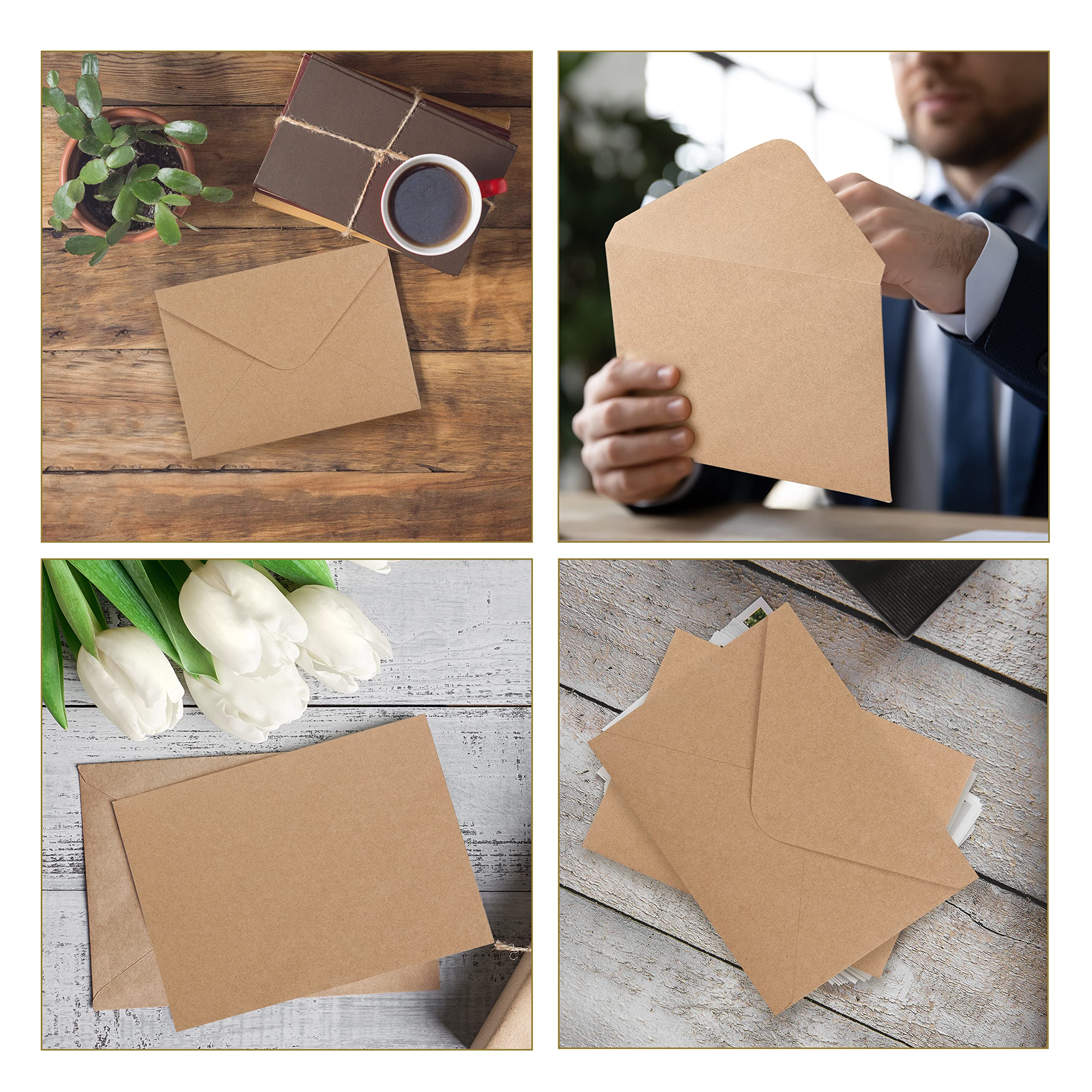 Mr. Pen - 39 Pack Kraft Envelopes, 5x7 Inch A7 Size, Brown Cardstock Paper Invitation & Postcard Mailers | Perfect for Wedding Invitations, Greeting Cards, Business Correspondence & Mailing Photos