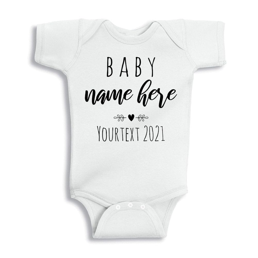 Custom Pregnancy Announcement Onesie - Personalized Baby Bodysuit with Text for Newborns | Perfect for Gender Reveal, Baby Showers & First Photos