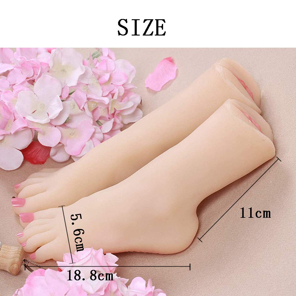 **Lifesize Silicone Female Mannequin Feet - 1 Pair Realistic Art Sketch Foot Display for Jewelry, Sandals, Shoes & Socks - Perfect for Retail Stores, Photography & DIY Crafts**