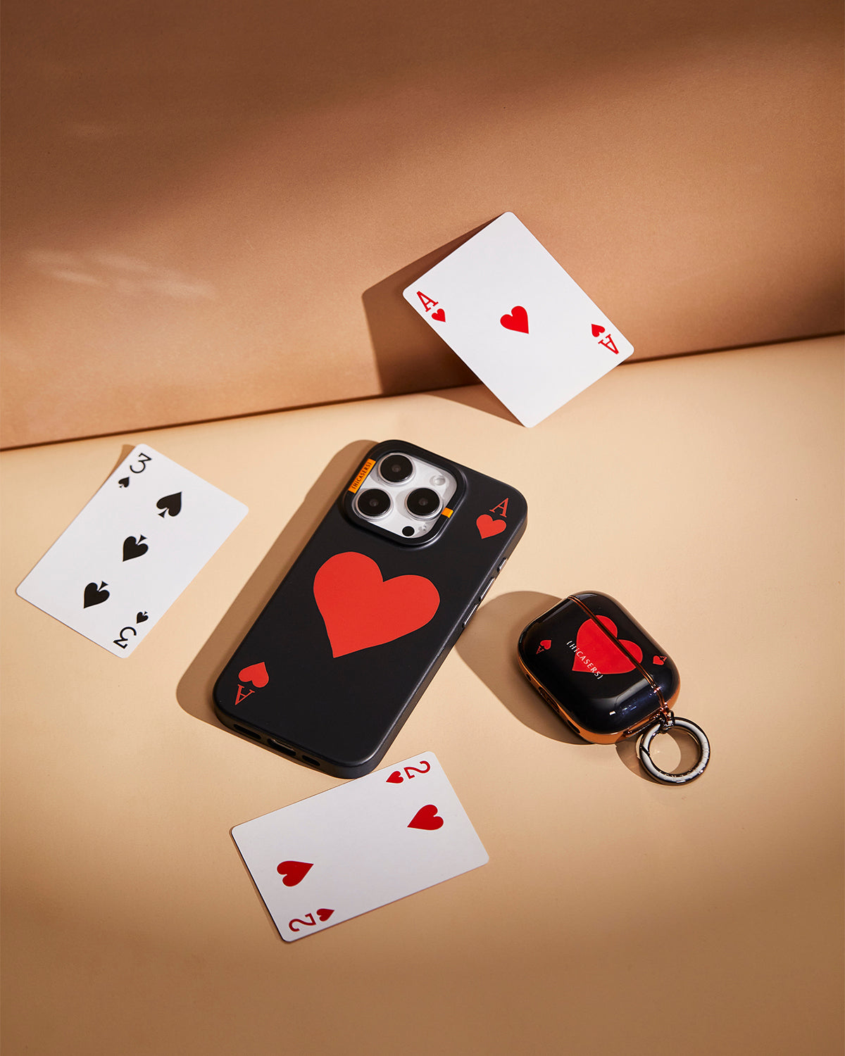 Ace of Hearts Poker Case Black - Premium Playing Card Holder for Casino Nights & Poker Parties - Perfect for Home Games, Travel, and Professional Tournaments