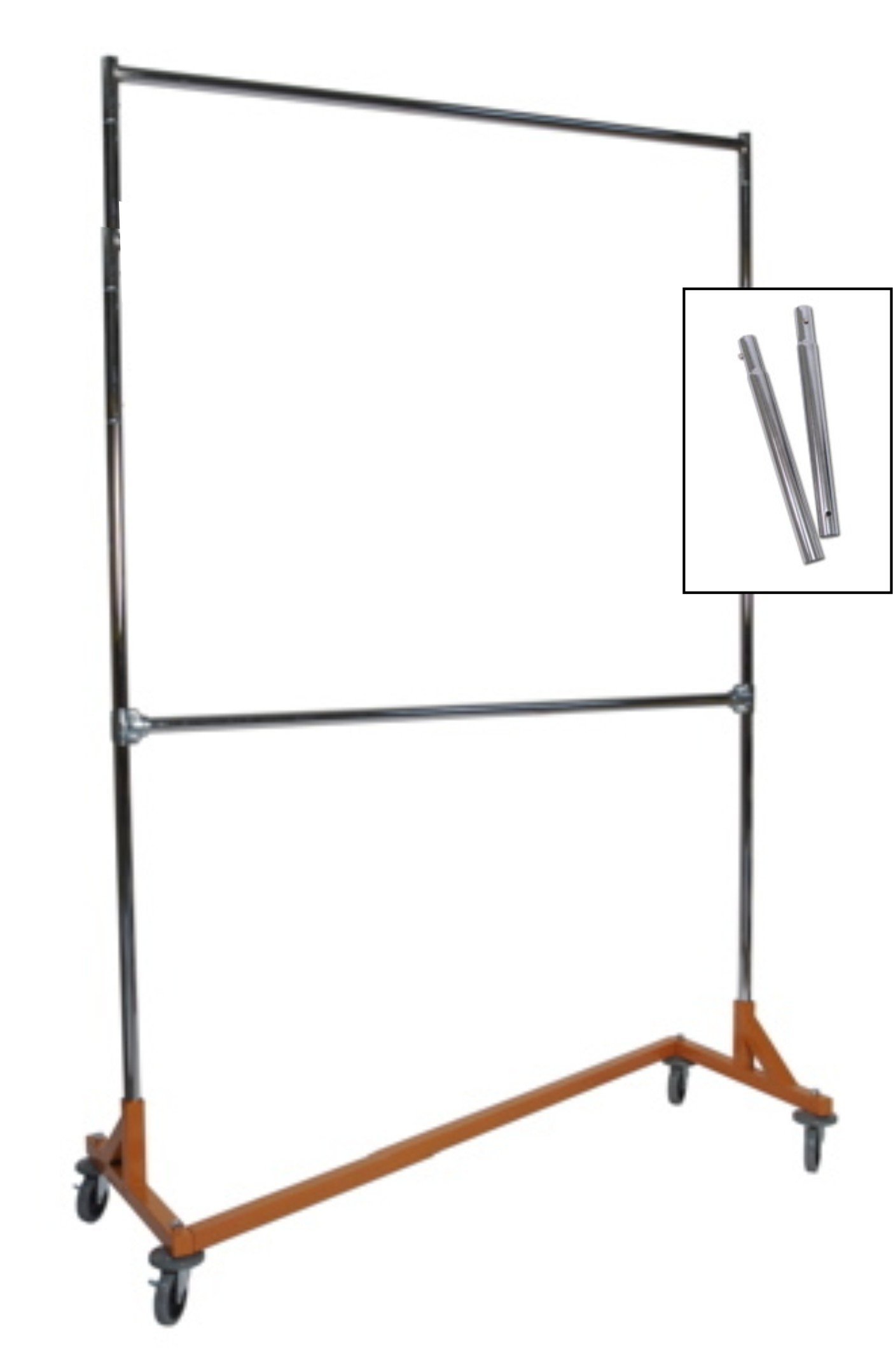 Commercial Grade Extended Height Nesting Z-Rack Rolling Garment Rack - Heavy Duty Clothes Storage for Retail Stores, Boutiques & Home Organization