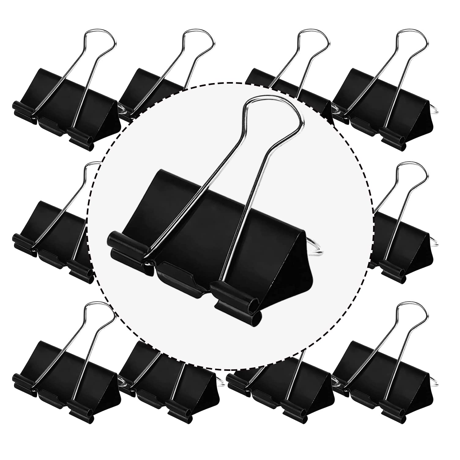 1 Inch (25mm) Black Binder Clips - 48 Pack for Office, School & Business | Perfect for Organizing Documents, Papers & Files