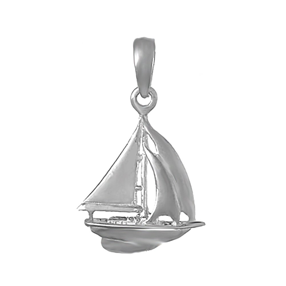 925 Sterling Silver Nautical Sailboat Charm Pendant - 3D High Polish Jewelry for Women - Perfect for Beach Vacations, Nautical Weddings & Ocean Lover Gifts