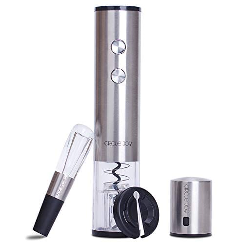 Premium Electric Wine Opener Set with Foil Cutter & Pourer - Rechargeable Battery Powered Corkscrew for Red/White Wine - Perfect Anniversary, Birthday Gift for Wine Lovers - Ideal for Dinner Parties, Weddings & Home Bars