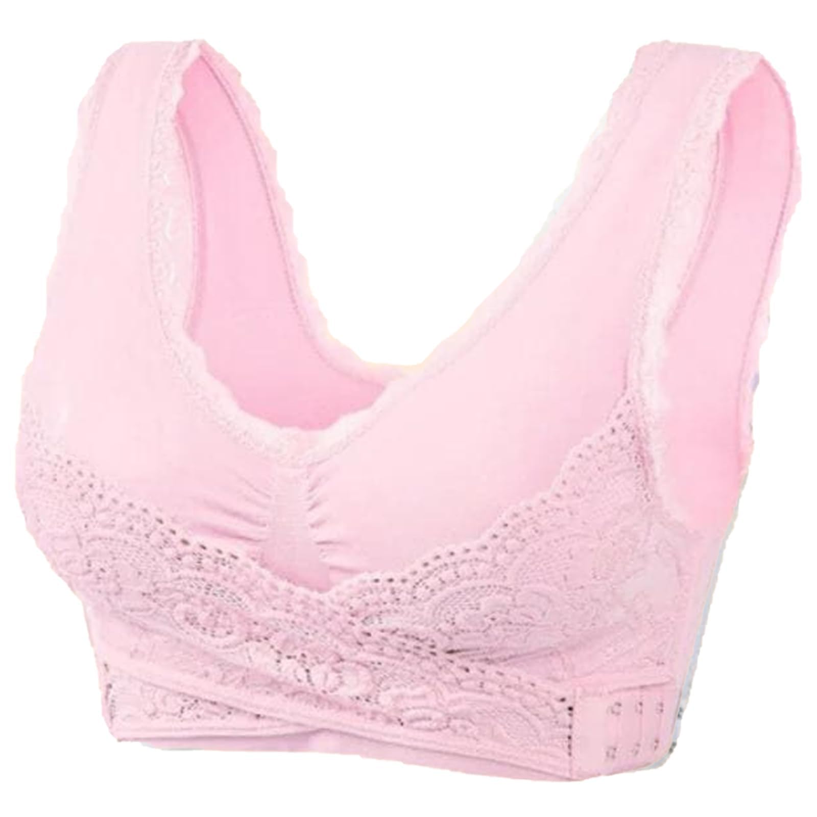 3PC Kendally Bras for Older Women - Front Cross Side Buckle Lace Wireless Bras, Comfortable Soft Yoga Push Up Sports Bra & T-Shirt Bra - Perfect for Daily Wear, Yoga, Gym & Lounge