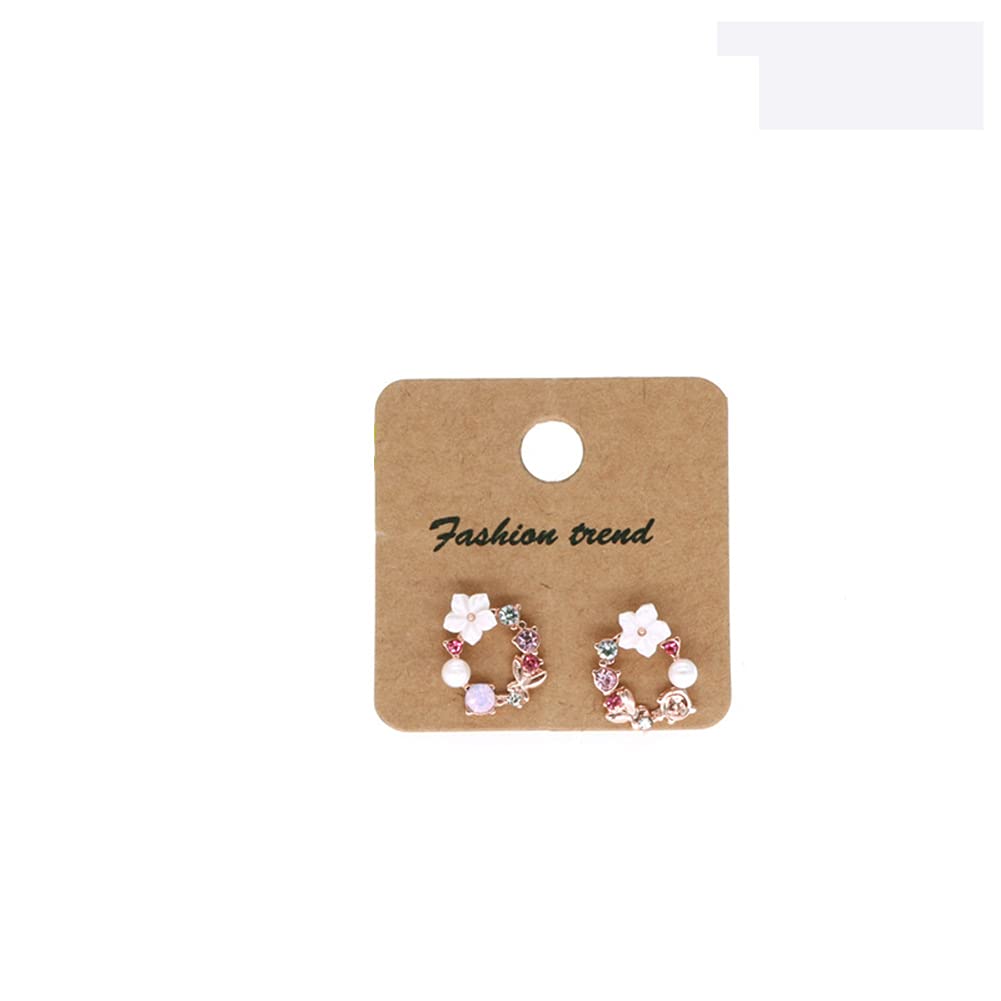 AKOAK 100-Piece Kraft Paper Earring Cards - 4x4cm Rectangular Jewelry Display Holders for DIY Earring Packaging & Accessories (Brown) - Perfect for Handmade Jewelry, Craft Shows & Boutique Retail Displays