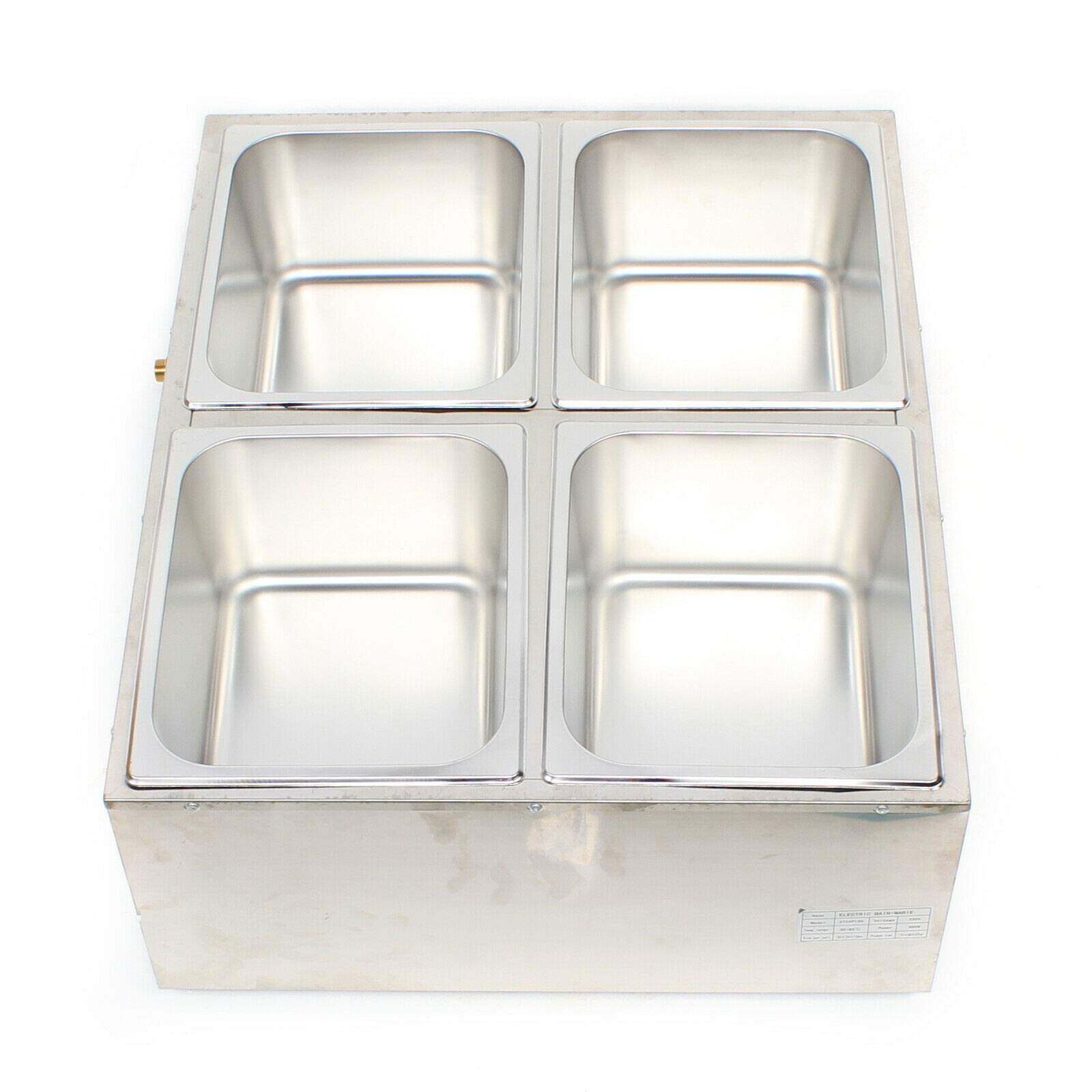 Gdrasuya10 Commercial Food Warmer - 4 Pot Buffet Countertop Steam Table Catering Equipment for Restaurants, Cafes & Catering Services | Perfect for Breakfast Shops, Snack Bars & Buffet Stations