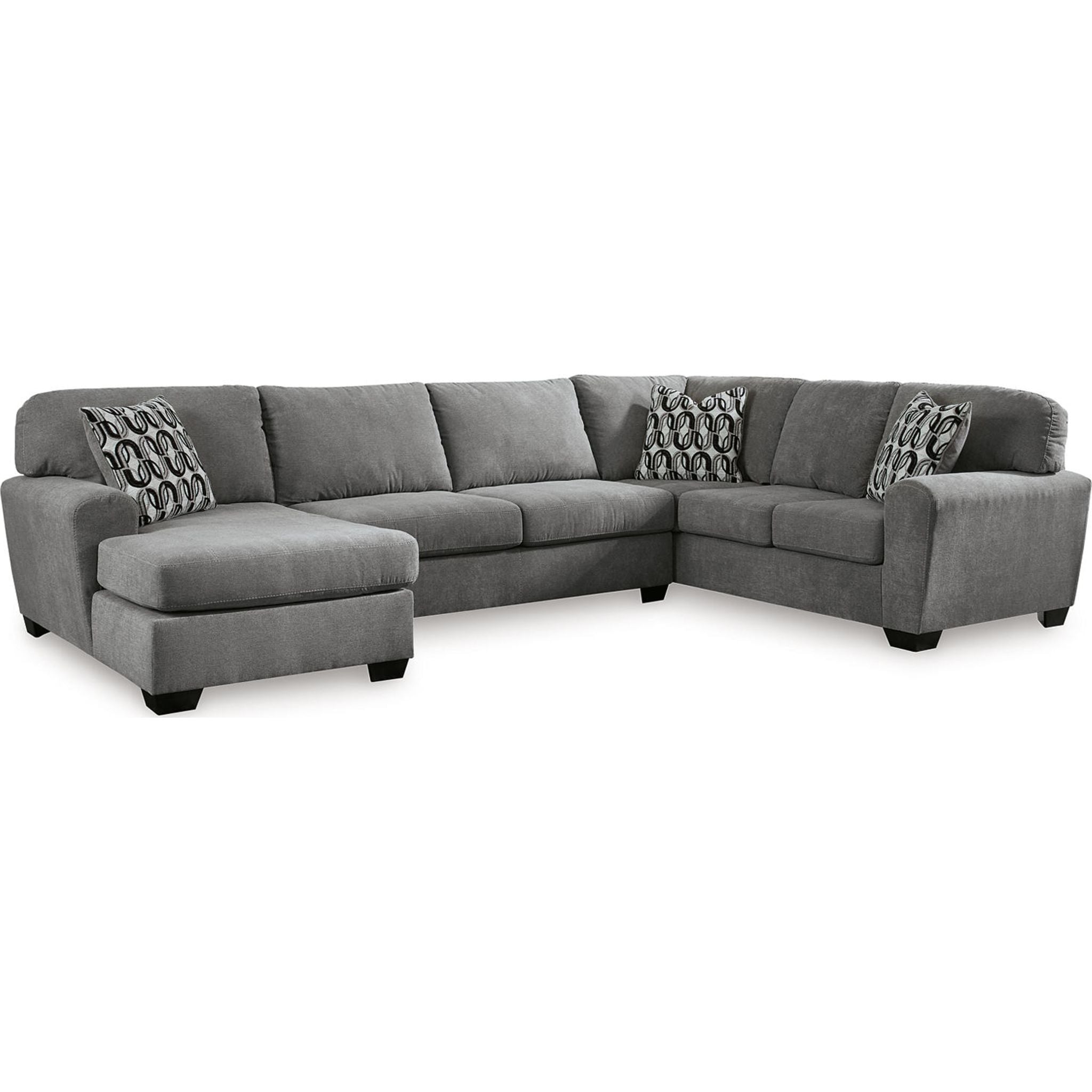 Birkdale Court 3-Piece Sectional Sofa with Chaise Lounge - Modern L-Shaped Living Room Furniture for Small Spaces & Apartments