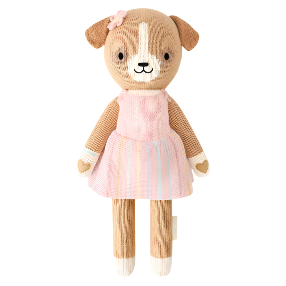 Cuddle + Kind Bea the Dog Hand-Knit Doll - Buy One & Donate 10 Meals to Children in Need | Perfect Gift for Kids, Baby Shower & Nursery Decor