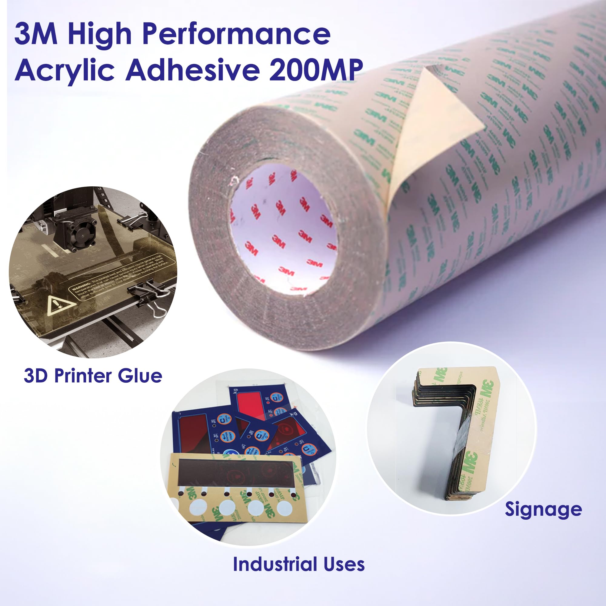 CANOPUS Double Sided Adhesive Transfer Tape - 12in x 20yd Heavy Duty 468MP for Vinyl, Signage & Craft Projects - Perfect for DIY, Decals & Permanent Bonding Applications