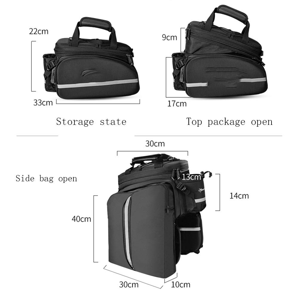 17L Bike Rack Bag - Waterproof Rear Bicycle Trunk Duffel Bag for Mountain/Road/Folding Bikes | Perfect for Commuting, Cycling Tours & Outdoor Adventures