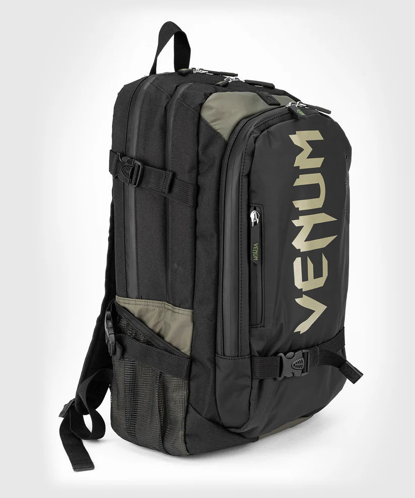 VENUM Challenger Pro Evo MMA Backpack - Durable Black & Green Gym Bag for Fighters & Athletes - Perfect for Training, Travel & Competition Gear Storage