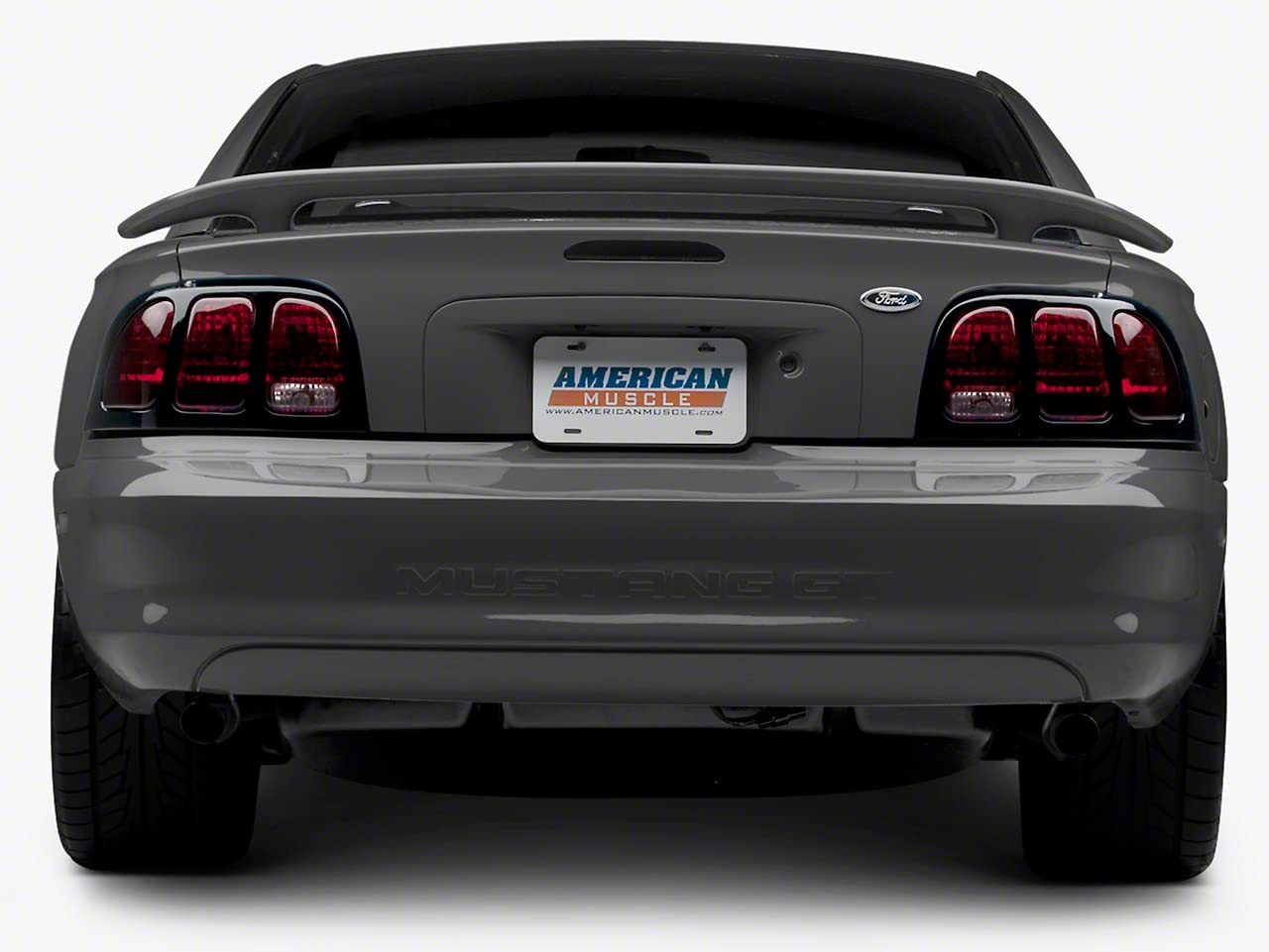 Raxiom Smoked Tail Lights Assembly for Ford Mustang 1996-1998 - LED Brake Lights with Iconic Design - Upgrade Your Mustang's Rear Style for Night Driving & Car Shows
