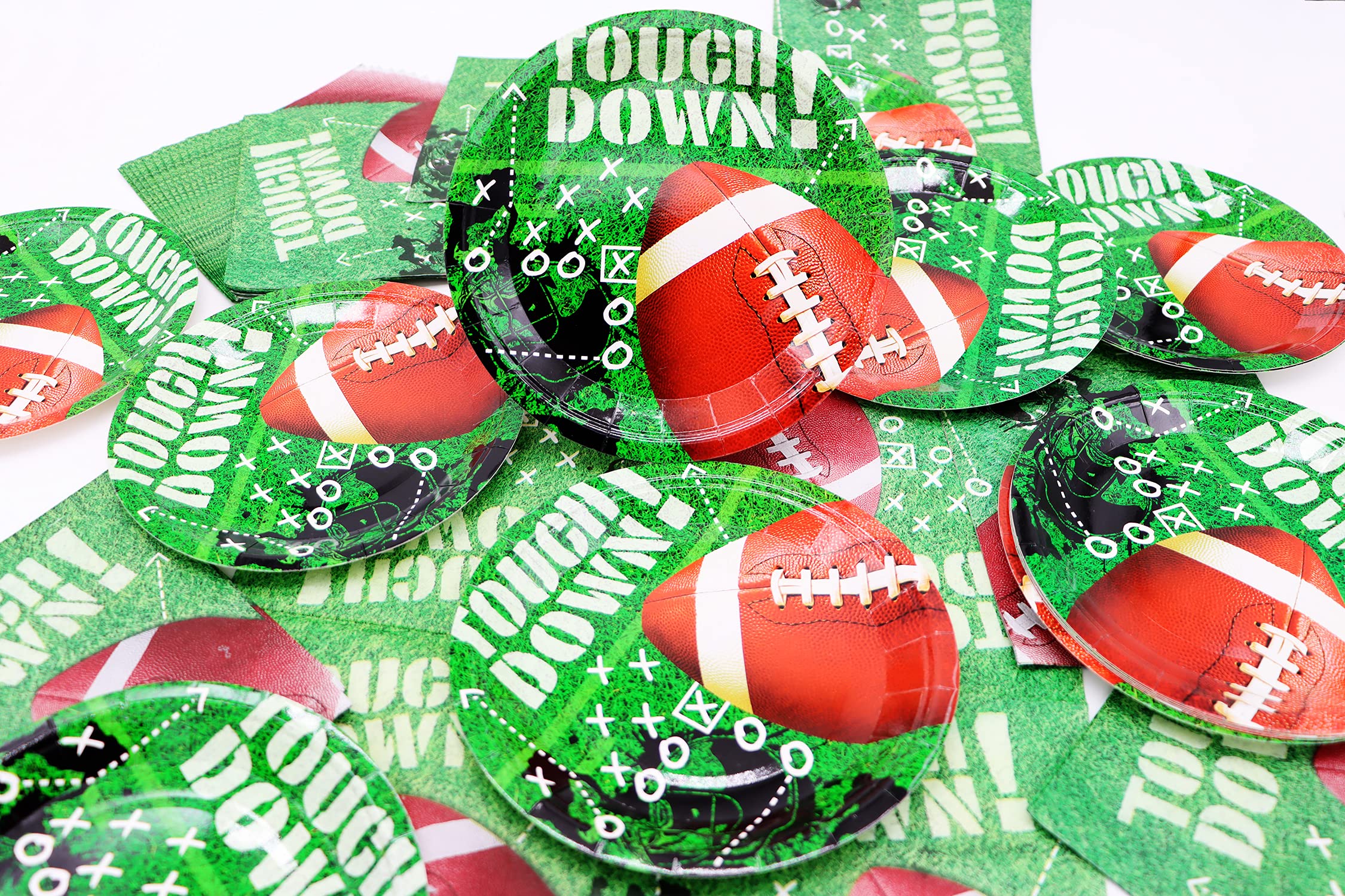 16-Piece Football Game Day Party Supplies Set - Plates, Napkins & Tableware for Super Bowl, Kids Birthday & Sports Parties | Perfect for Tailgates, Home Decor & Team Celebrations