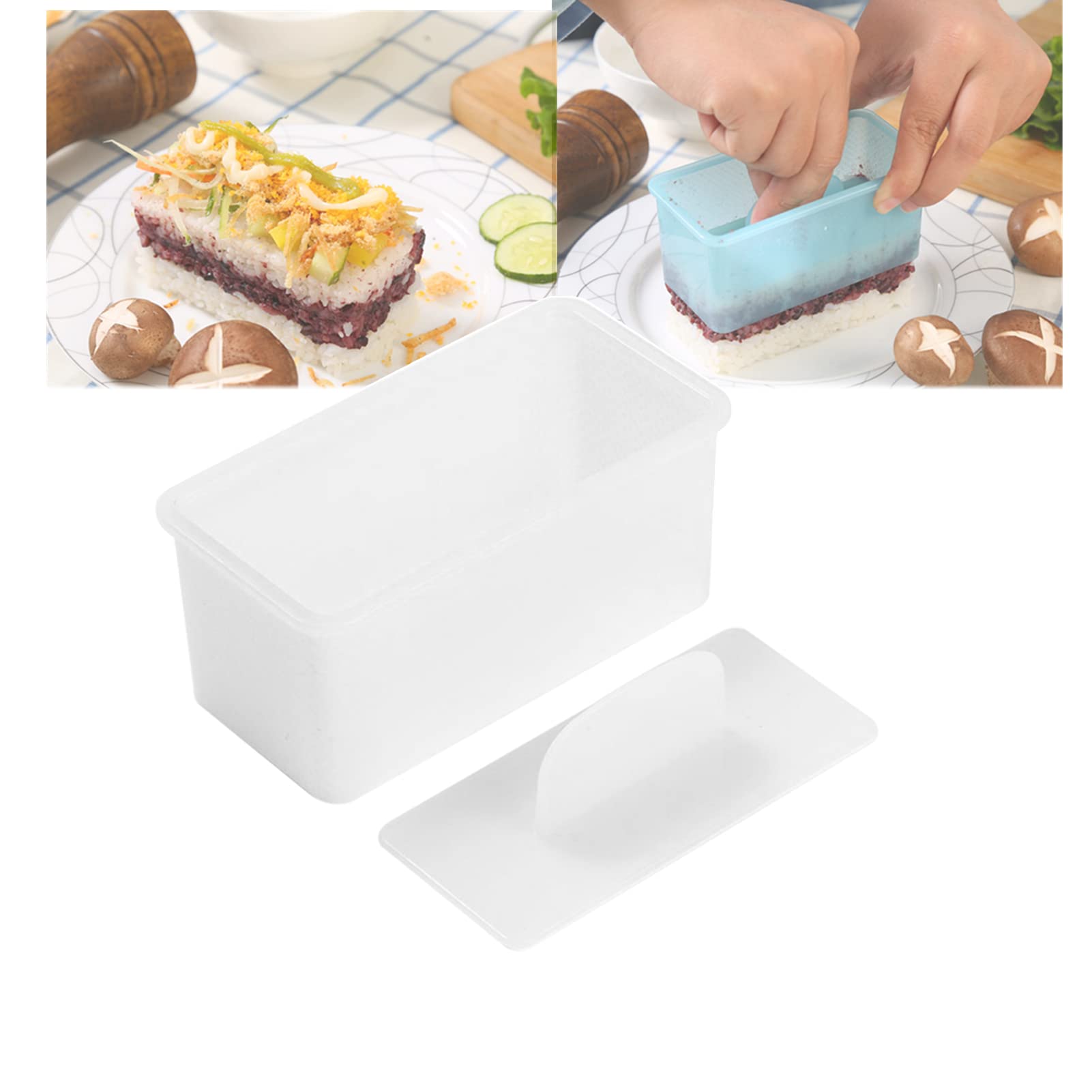 Premium Non-Stick Sushi Maker Press - Food-Grade Rice Ball Mold for Hawaiian Spam Musubi, Kimbap & Onigiri - Perfect for Home Cooking, Meal Prep & Japanese/Korean Cuisine (White, 1pc)