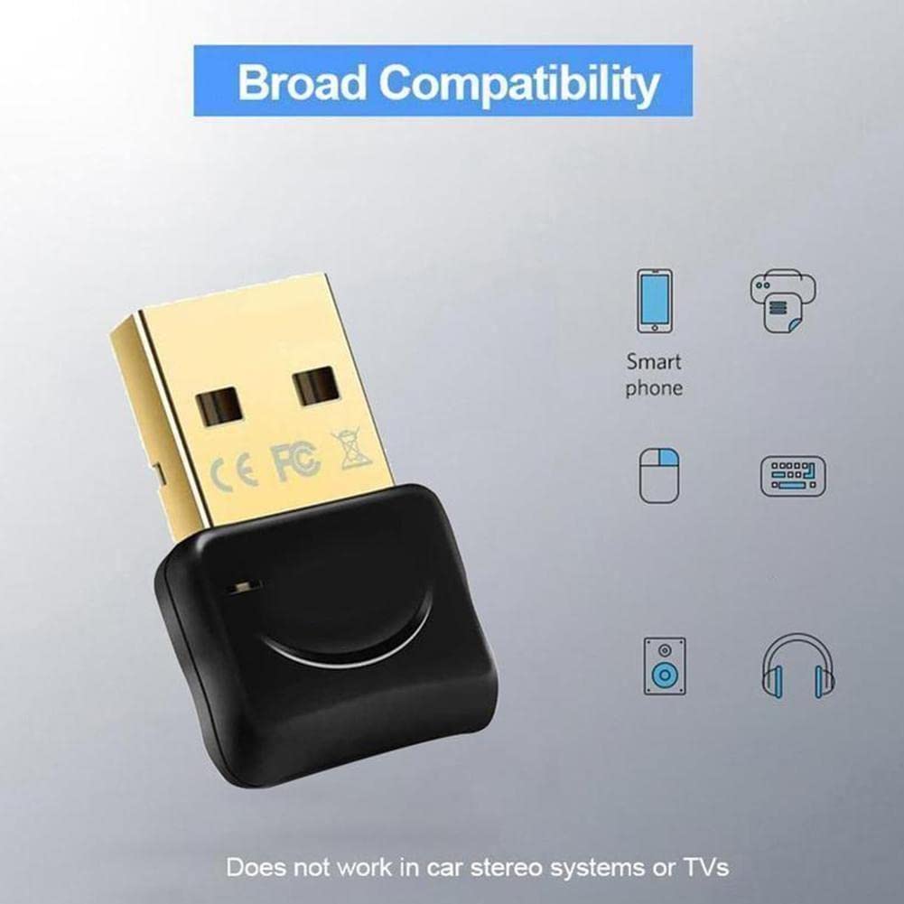 5.0 Bluetooth USB Adapter - Wireless Audio Transmitter & Receiver for PC/Laptop/Printer - Compatible with Headphones, Speakers & More | Home Office & Gaming Use